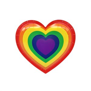 7" Pride Rainbow Paper Heart Snack Plates, 10ct. by Celebrate It™