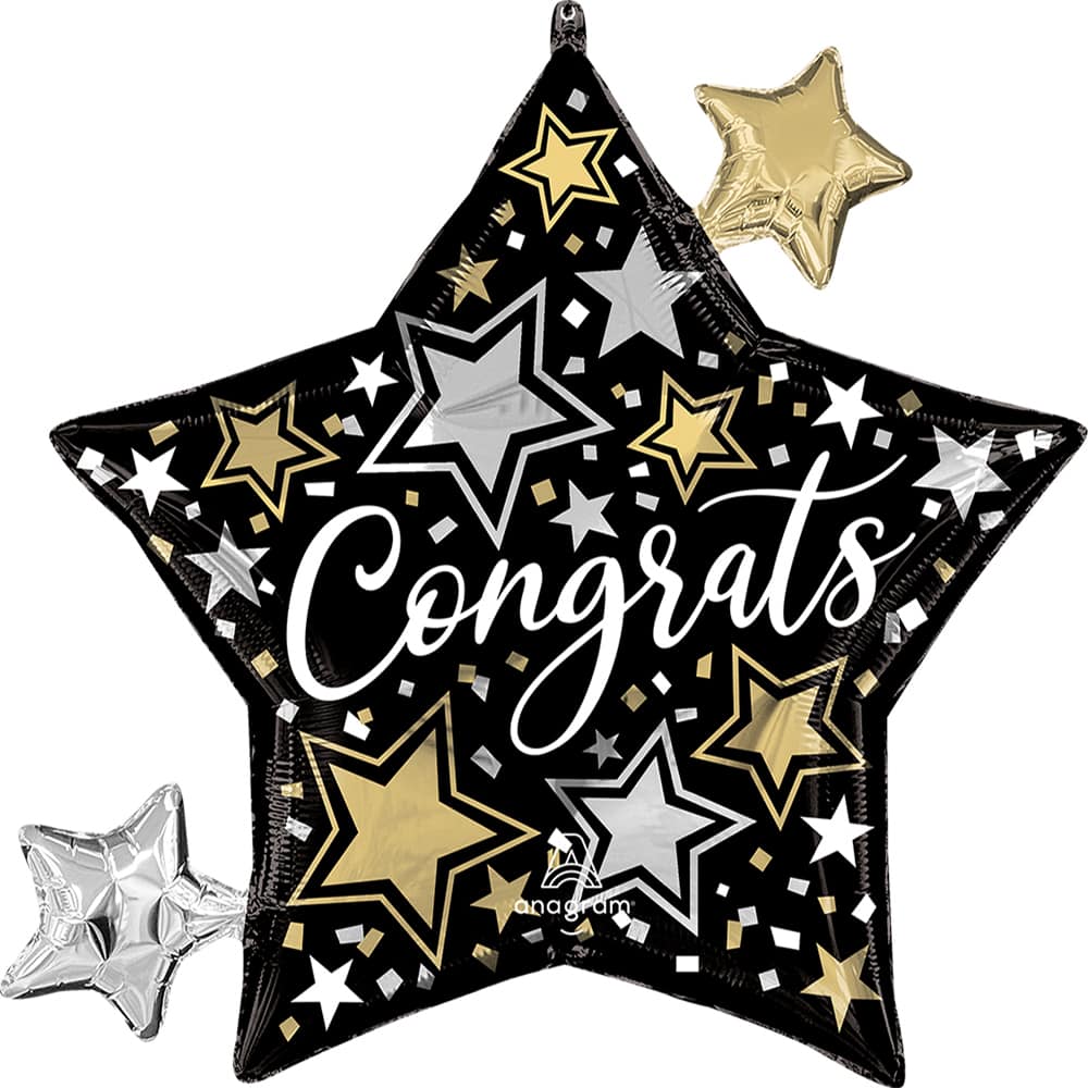29" Congrats Stars Foil Balloon