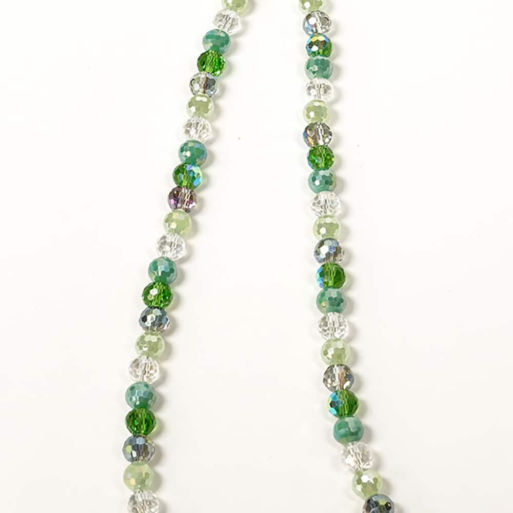 Jesse James Beads 8mm Round Green Mix Faceted Beads - Image 3