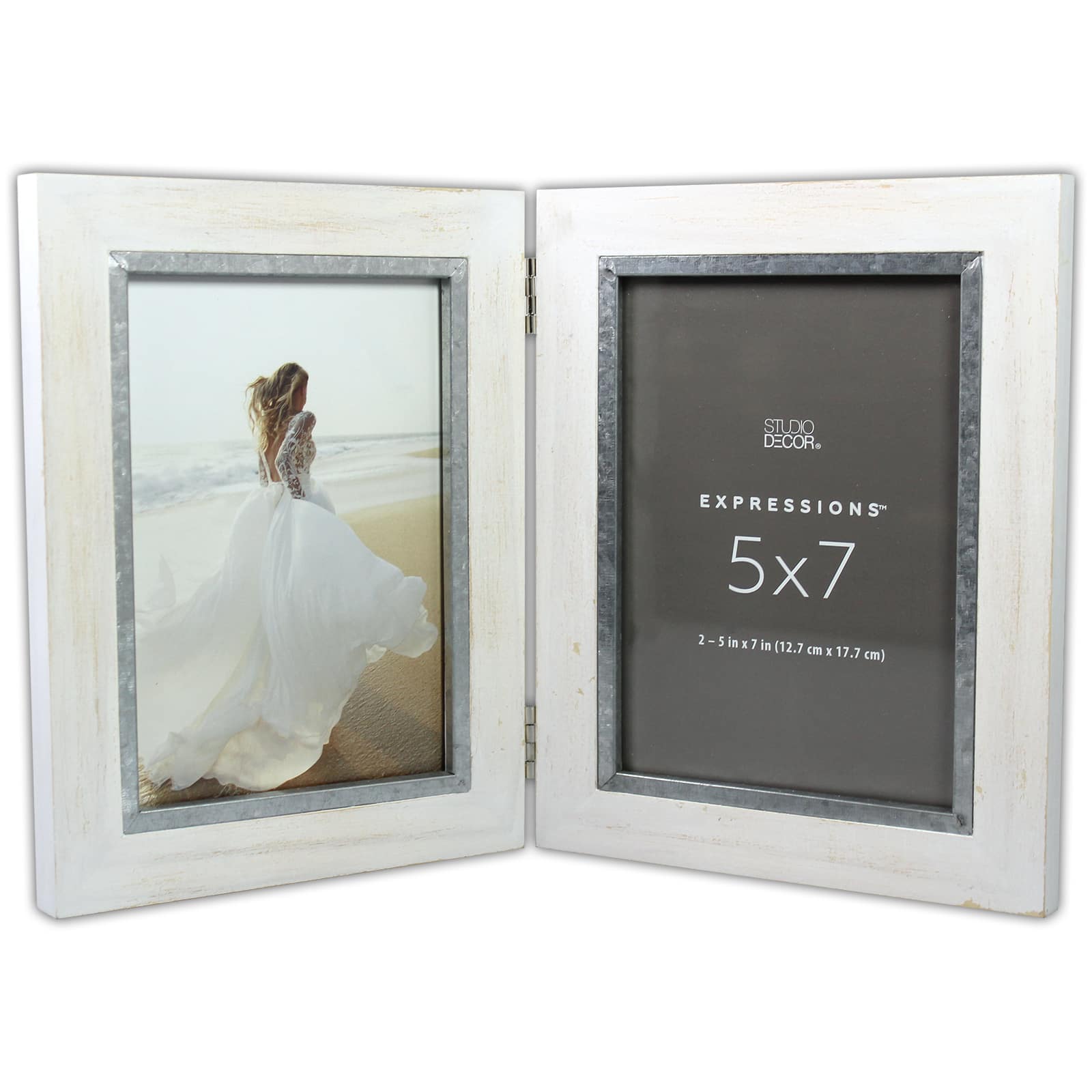 Expressions™ 2 Opening 5" x 7" White Hinged Collage Frame by Studio Décor® - Image 4