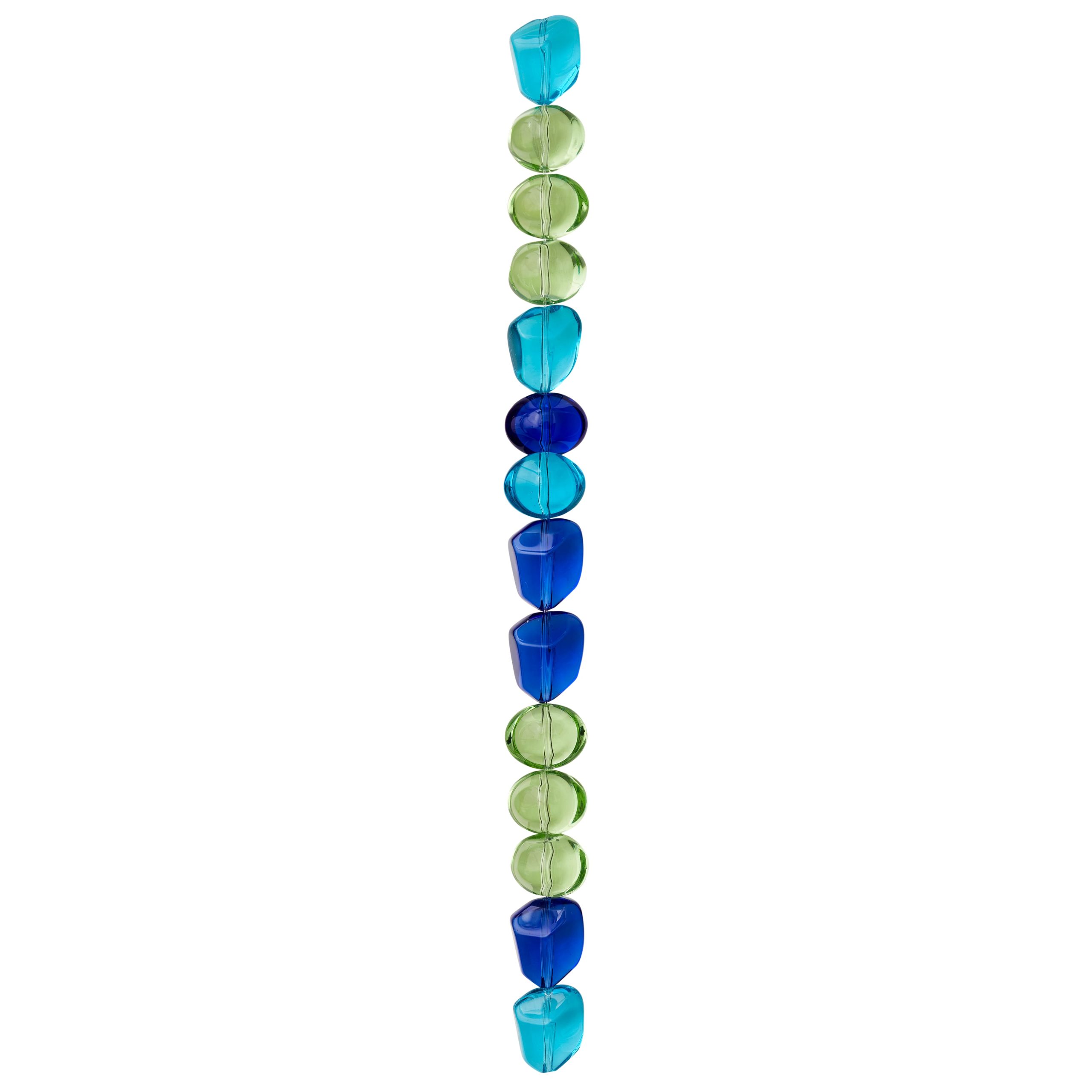 Blue & Green Glass Nugget Beads by Bead Landing™ - Image 3