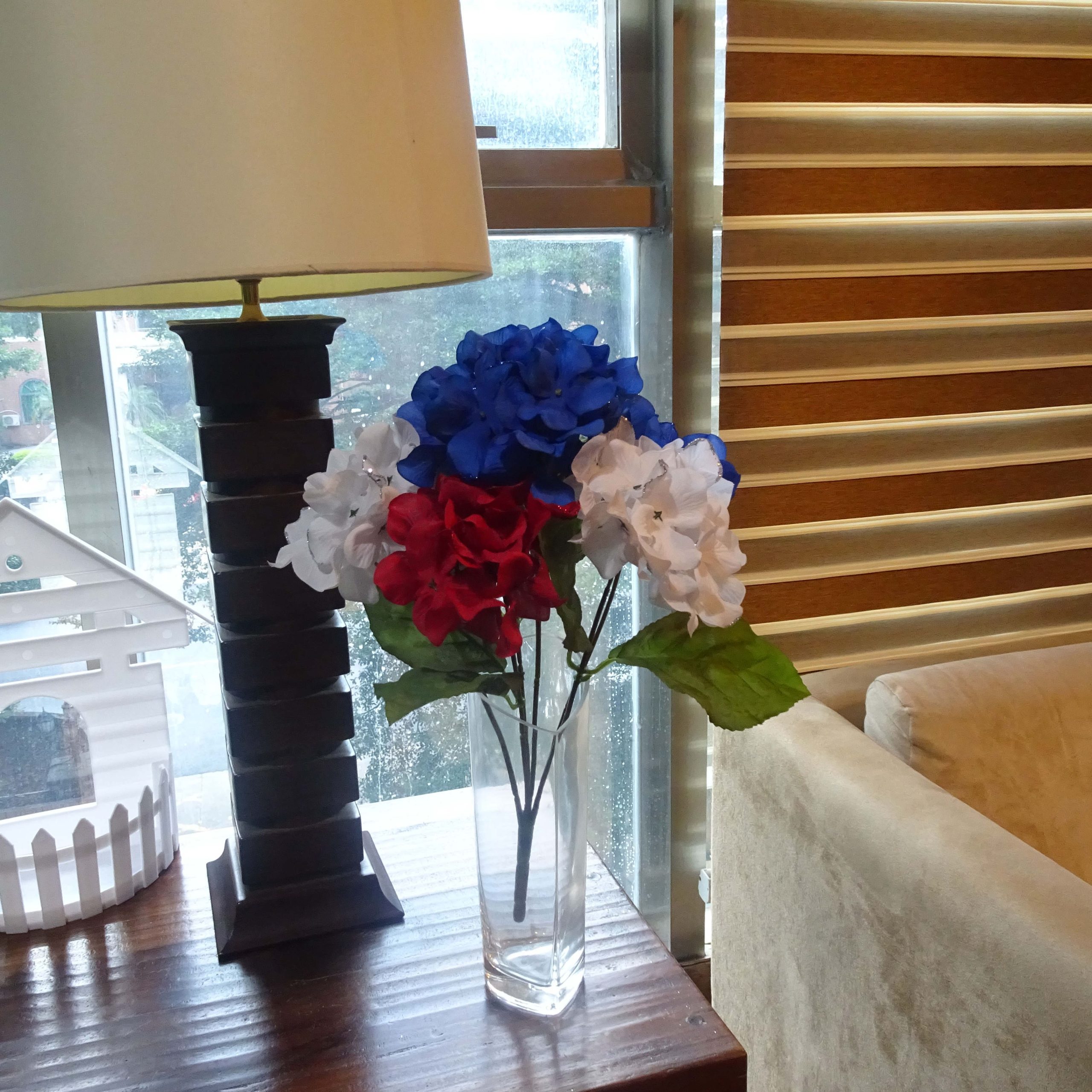 16" Red, White & Blue Hydrangea Mix Bush by Celebrate It™ - Image 3
