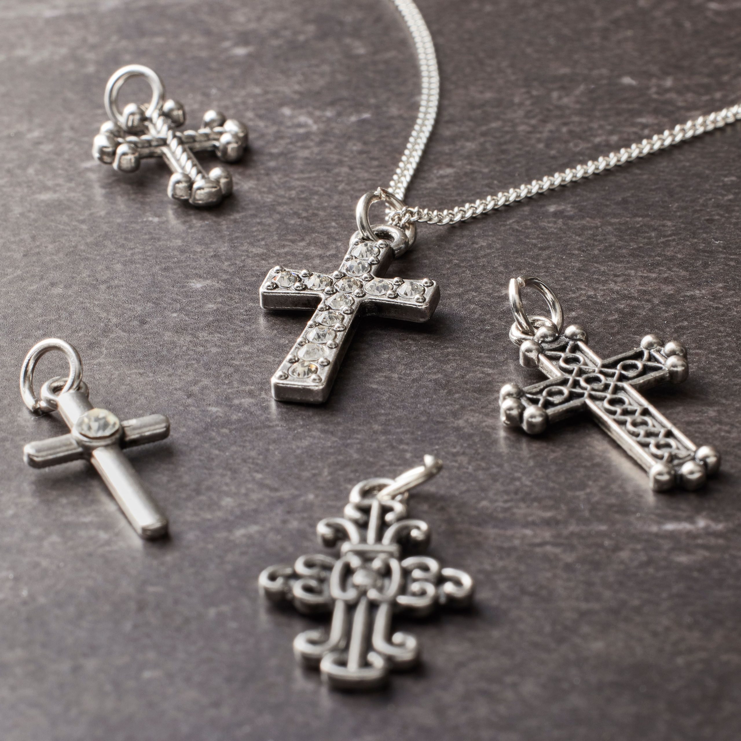 Antique Rhodium Cross Charm Set By Bead Landing™ - Image 2