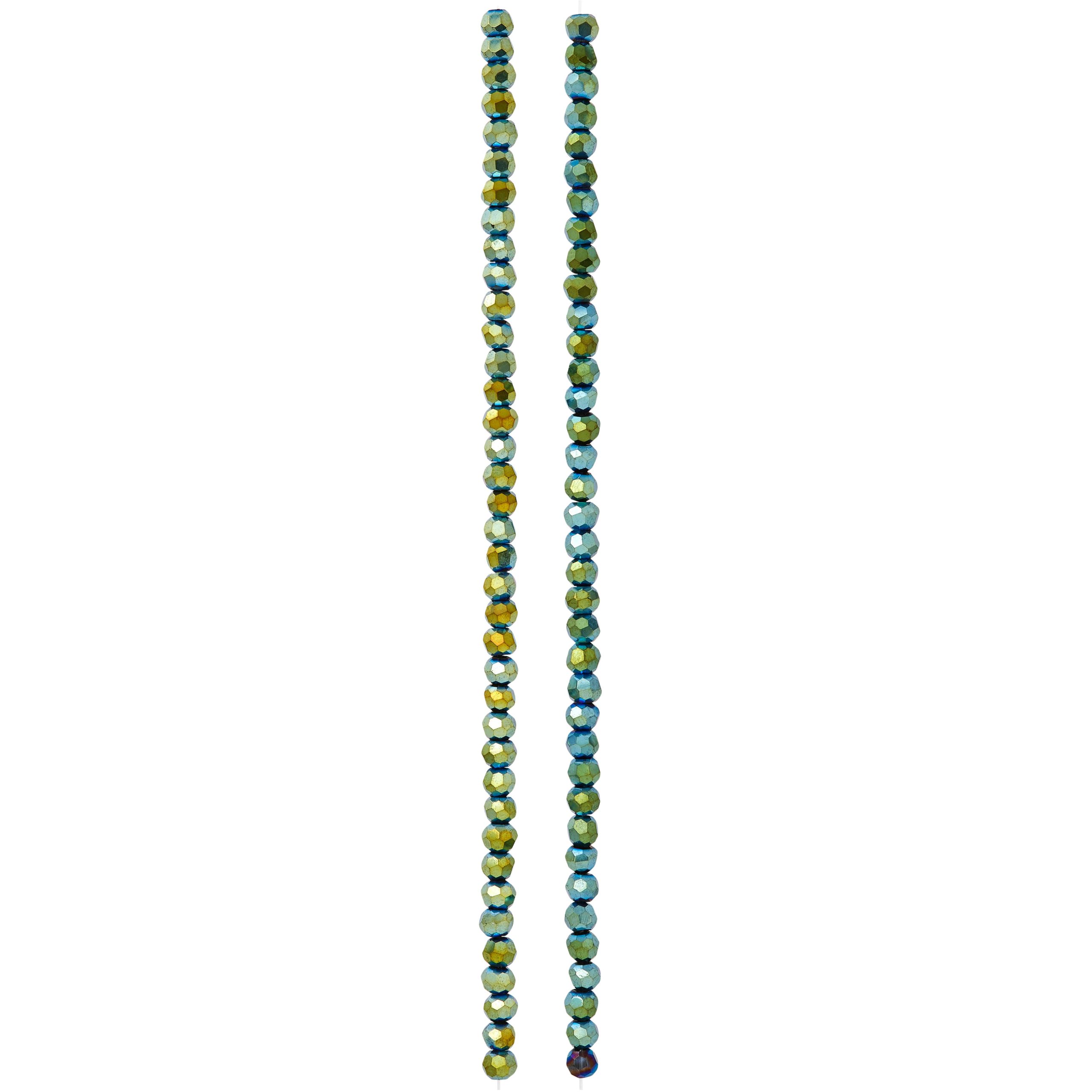 Green Iridescent Glass Faceted Beads, 3mm by Bead Landing™ - Image 3