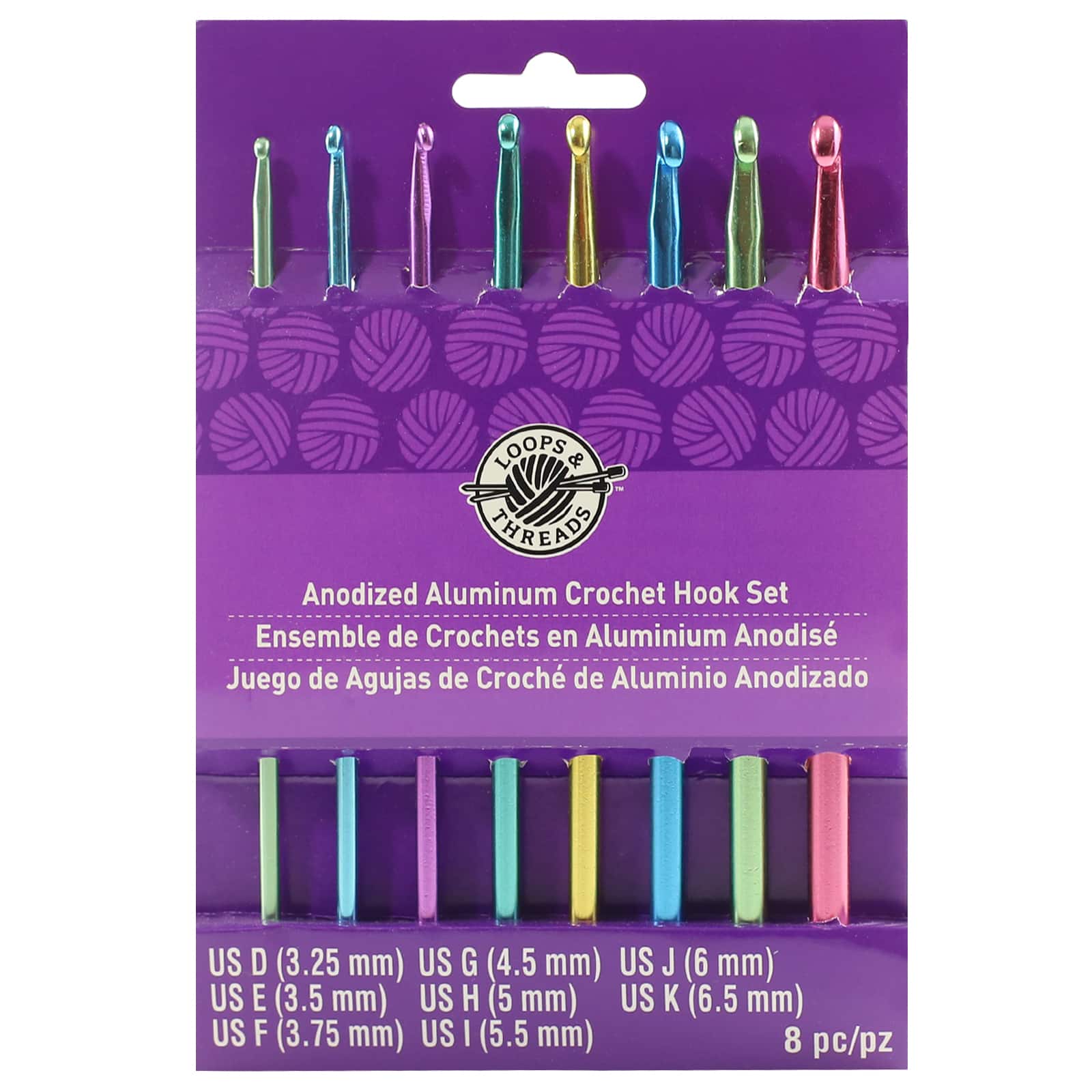 Anodized Aluminum Crochet Hook Set by Loops & Threads®, D-K - Image 3