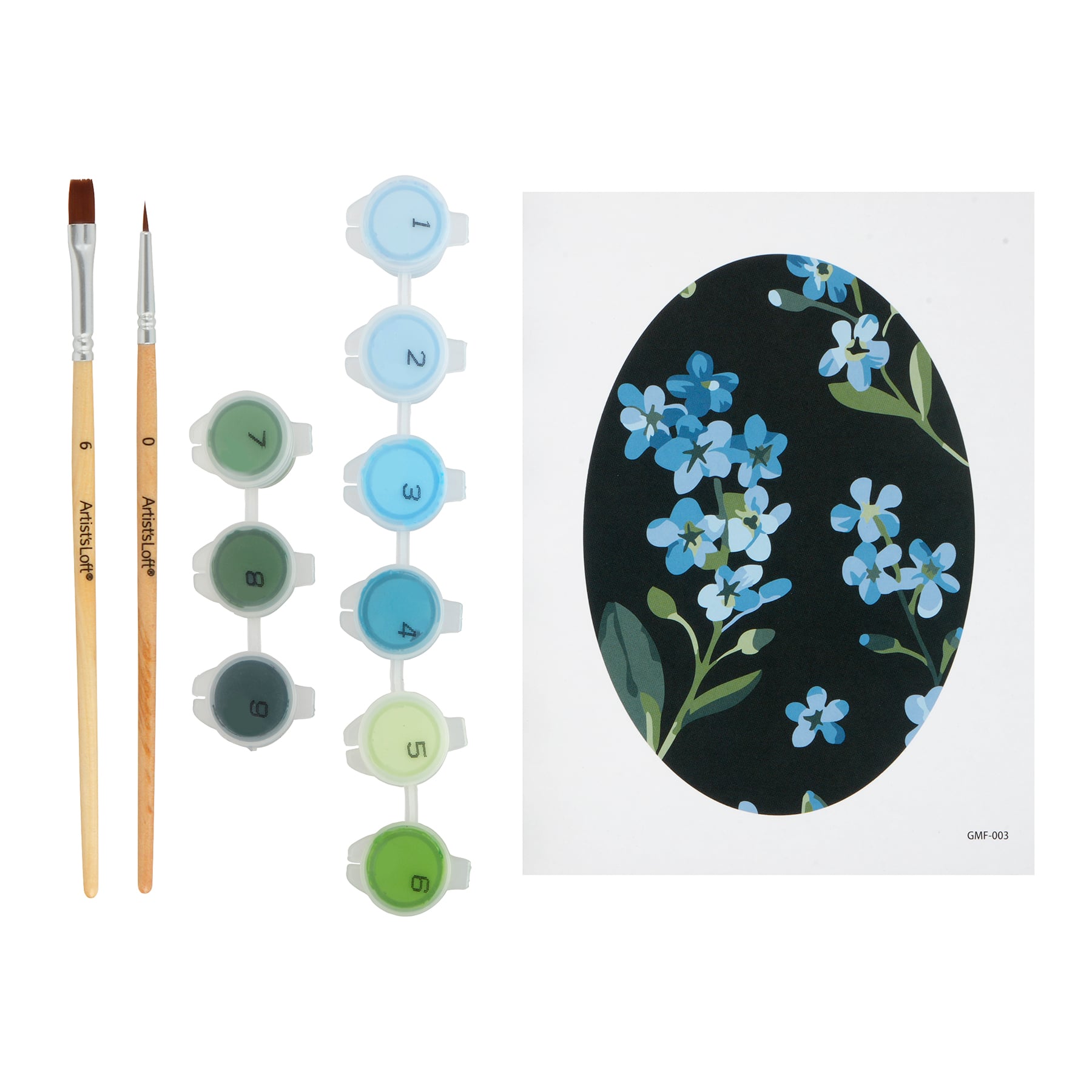 Blue Flowers Paint-by-Number Framed Mini Kit by Artist's Loft® - Image 2