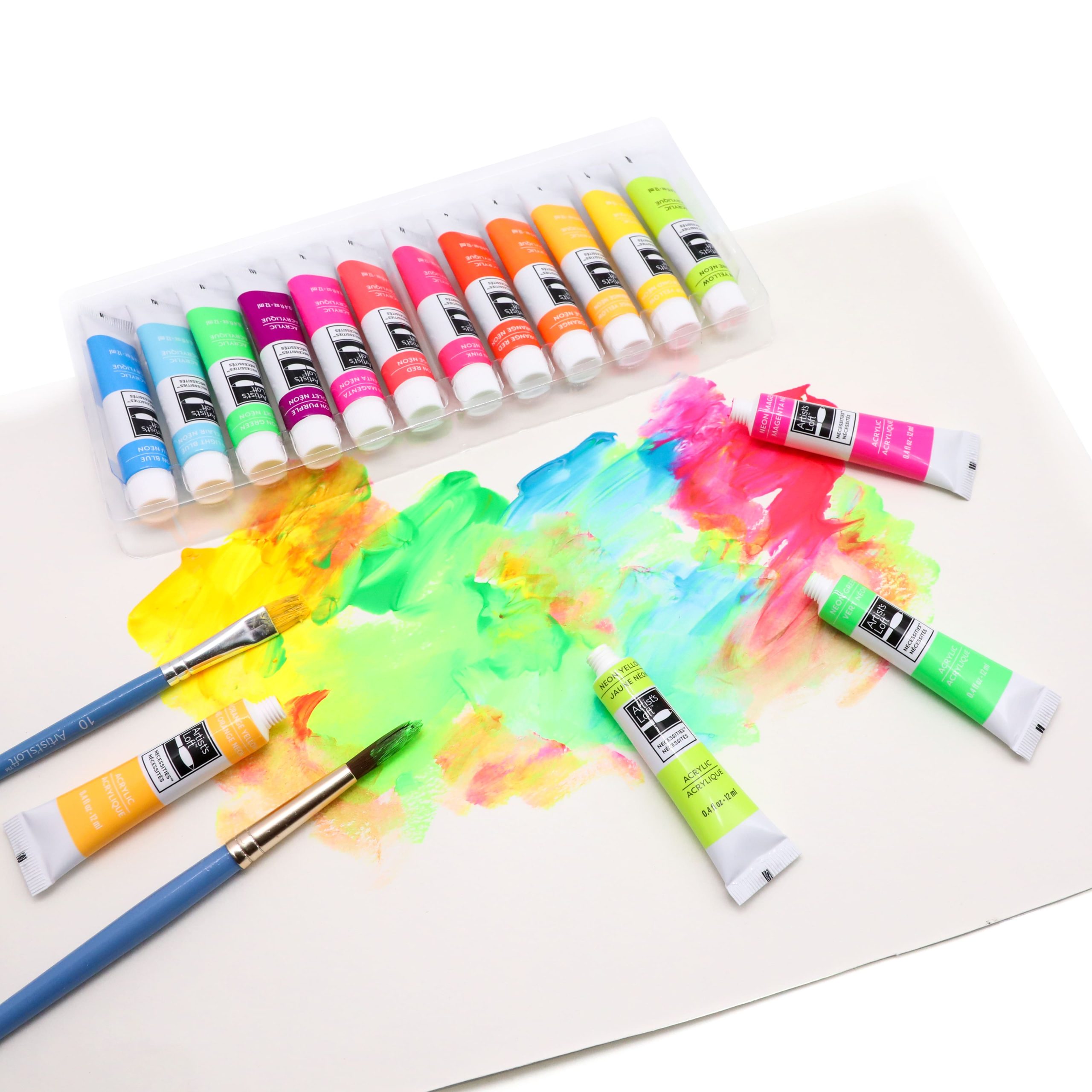 12 Color Neon Acrylic Paint Set by Artist's Loft™ Necessities™ - Image 2