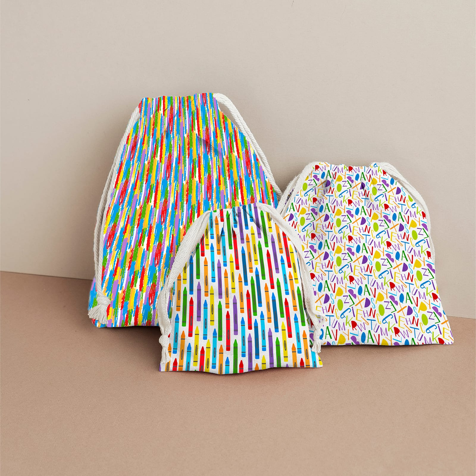 Multicolor Crayon Cotton Fabric by Loops & Threads™ - Image 3