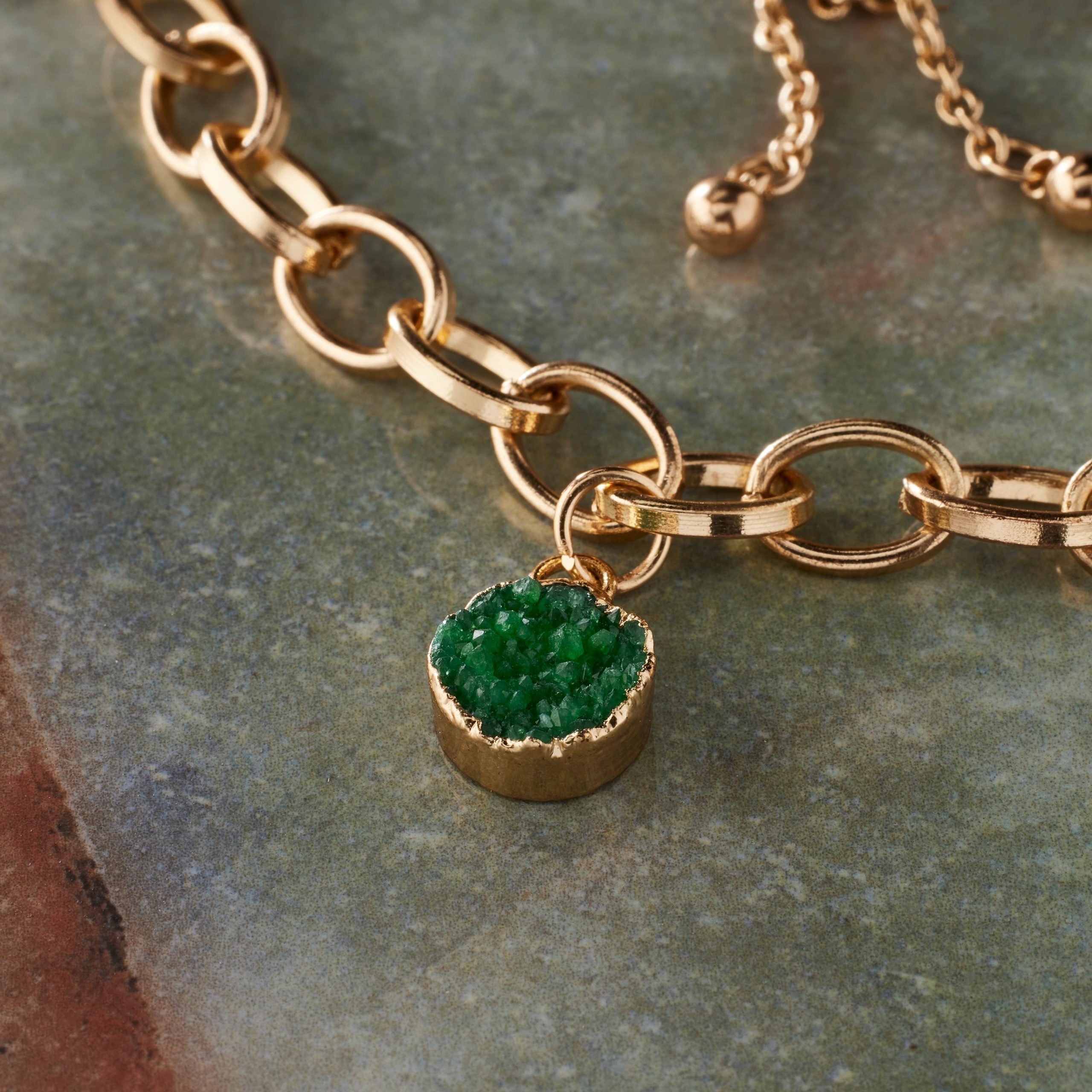 Round Green Dyed Quartz Charm by Bead Landing™ - Image 2