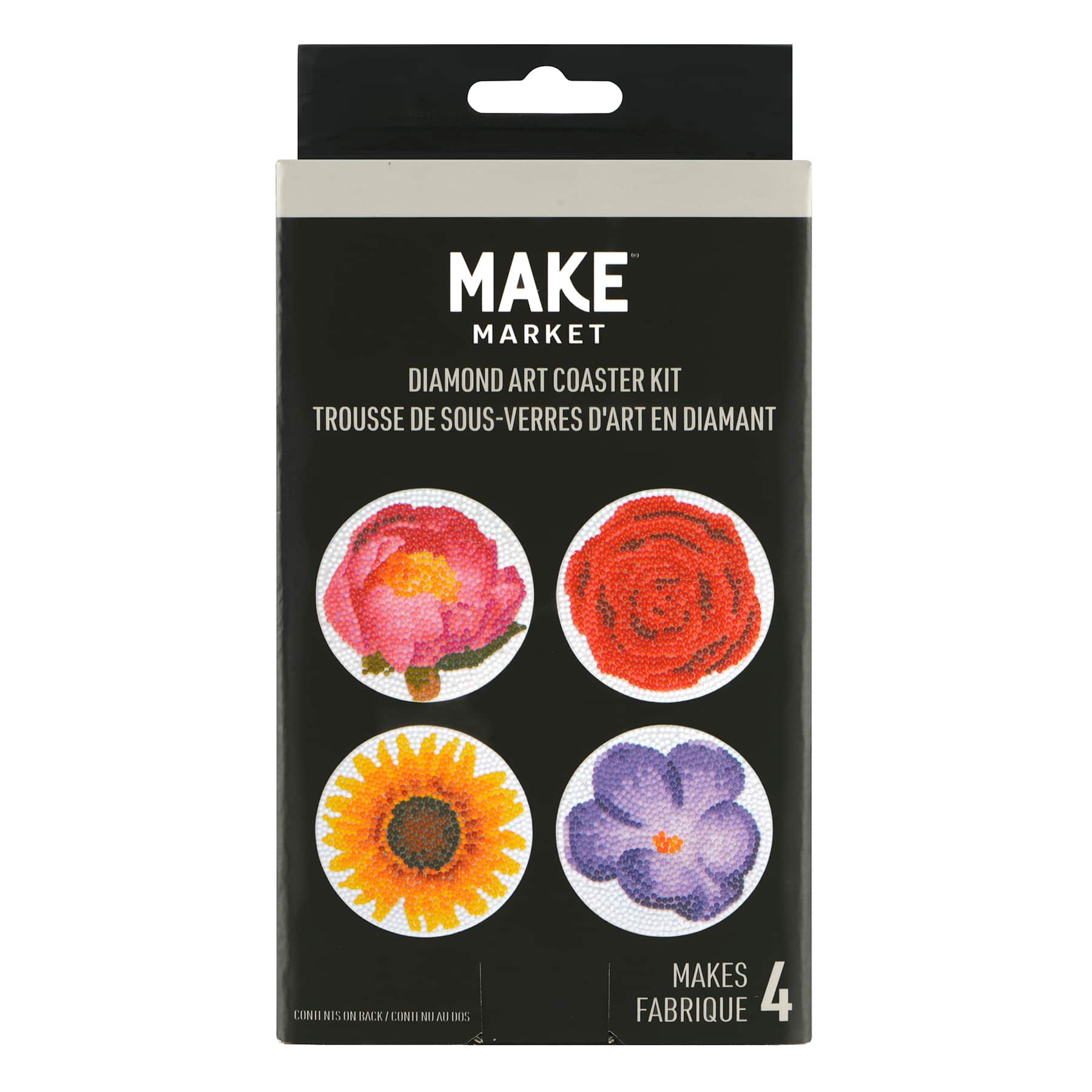 Round Flower Diamond Art Coaster Kit by Make Market® - Image 4