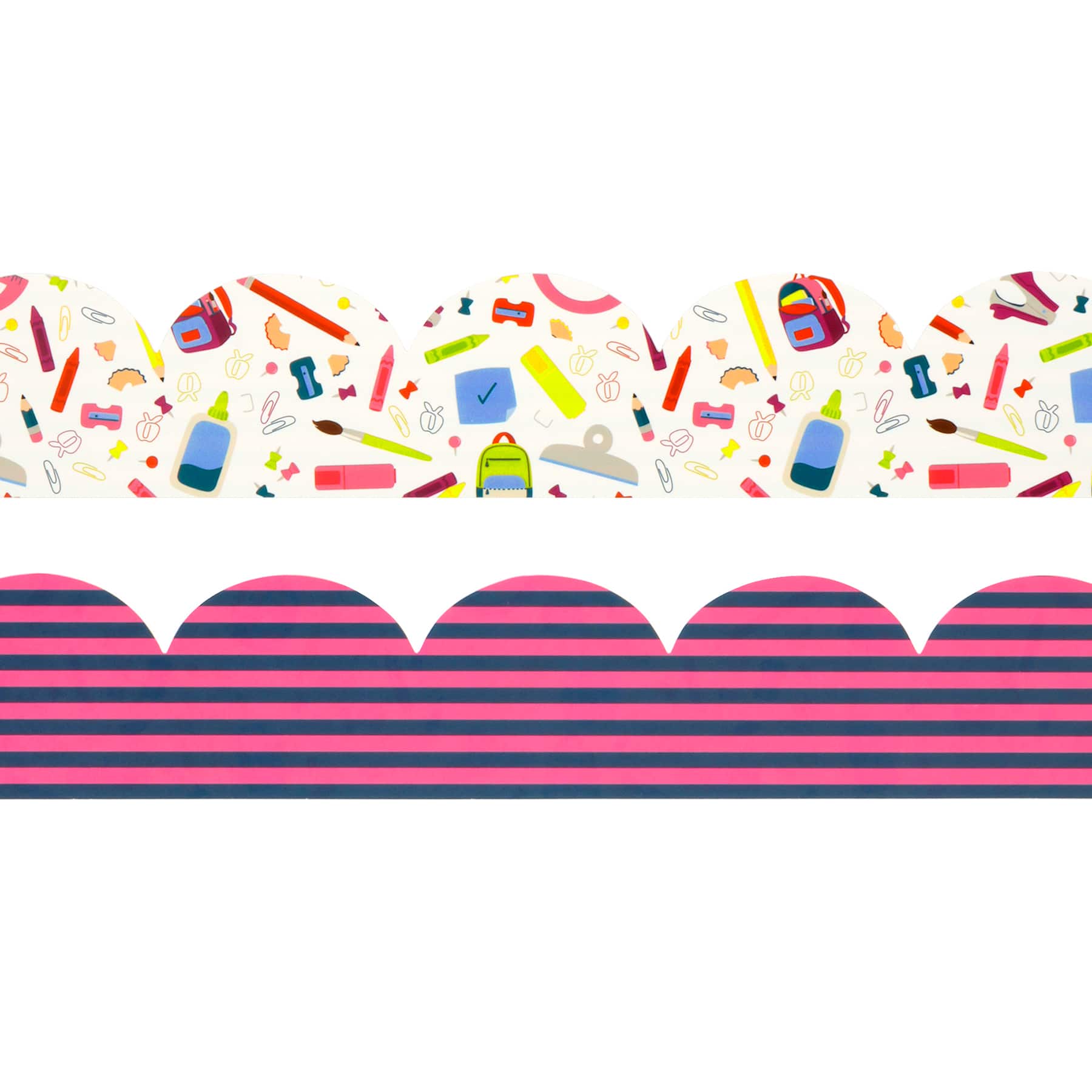 Class Rules! 2.25" x 18" Stripes & Supplies Borders, 12ct. by B2C™ - Image 2