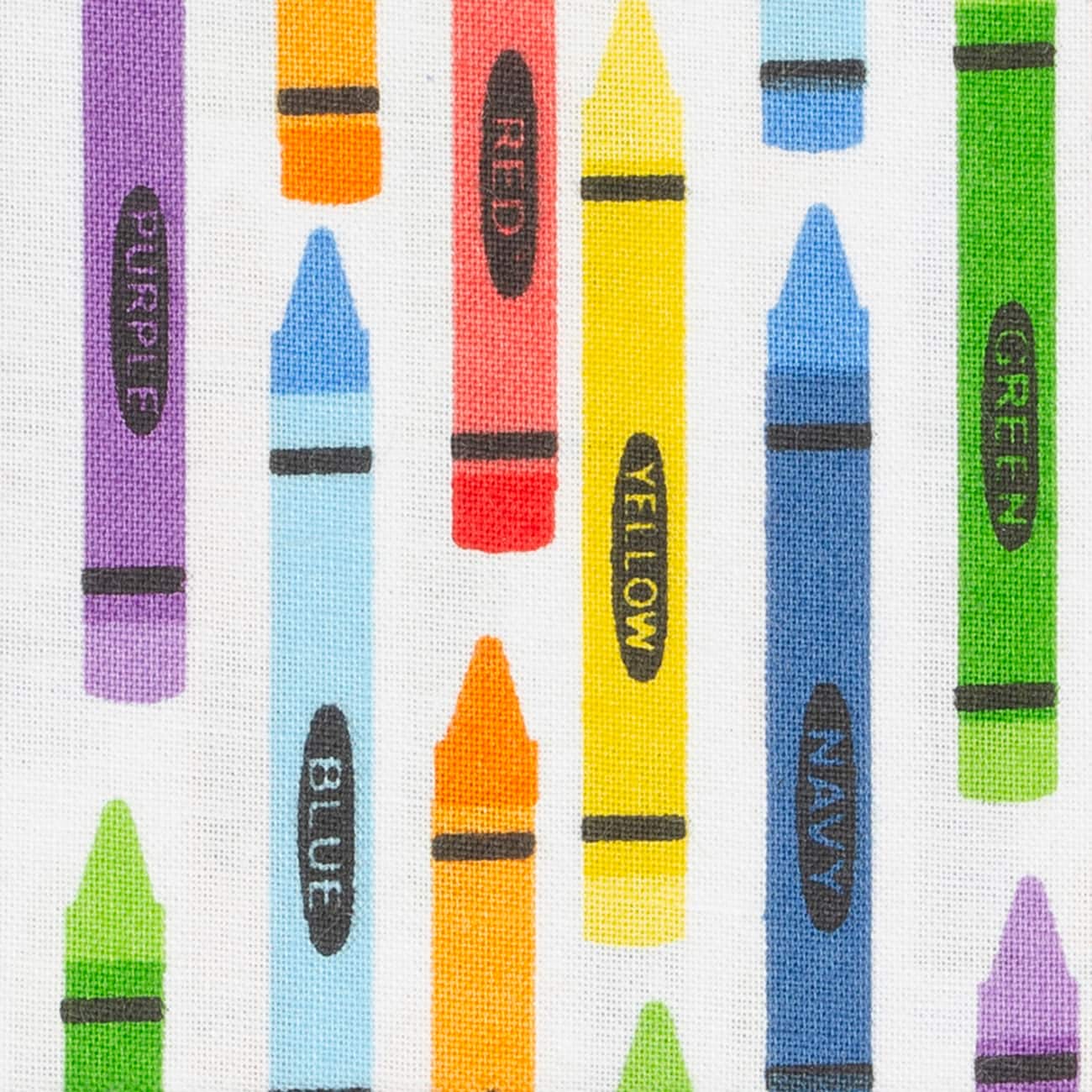 Multicolor Crayon Cotton Fabric by Loops & Threads™ - Image 4