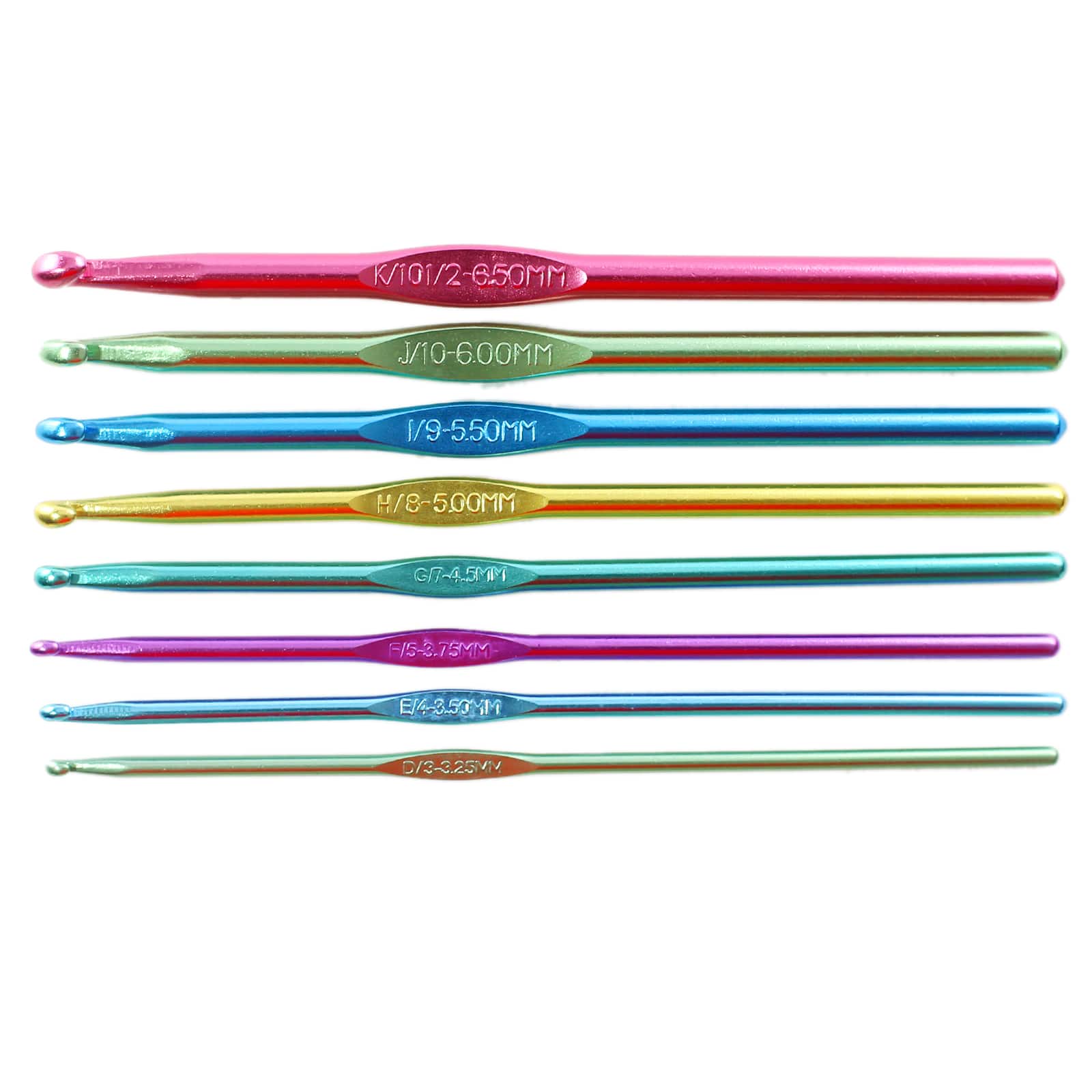 Anodized Aluminum Crochet Hook Set by Loops & Threads®, D-K