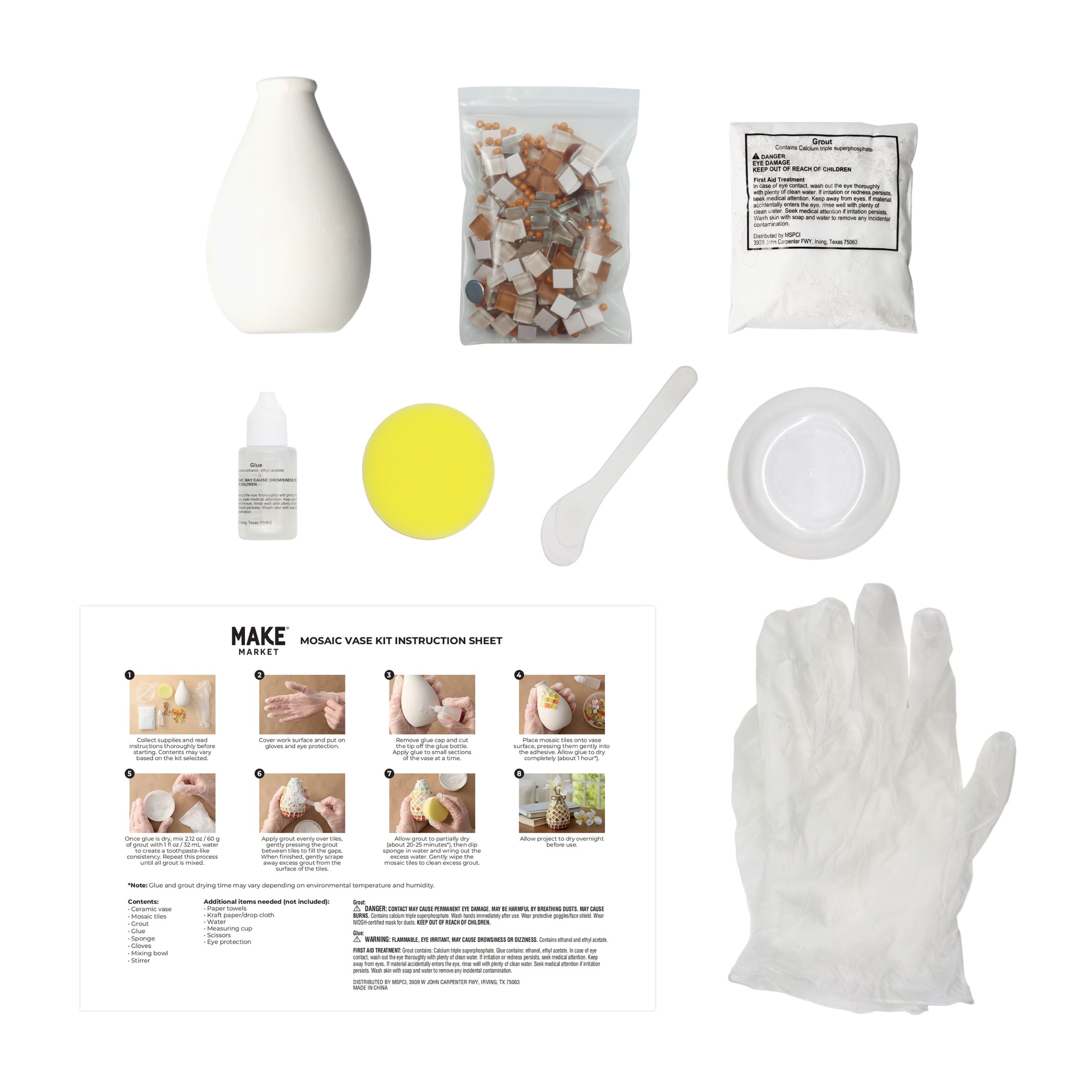 Tan & Brown Mosaic Vase Kit by Make Market® - Image 2