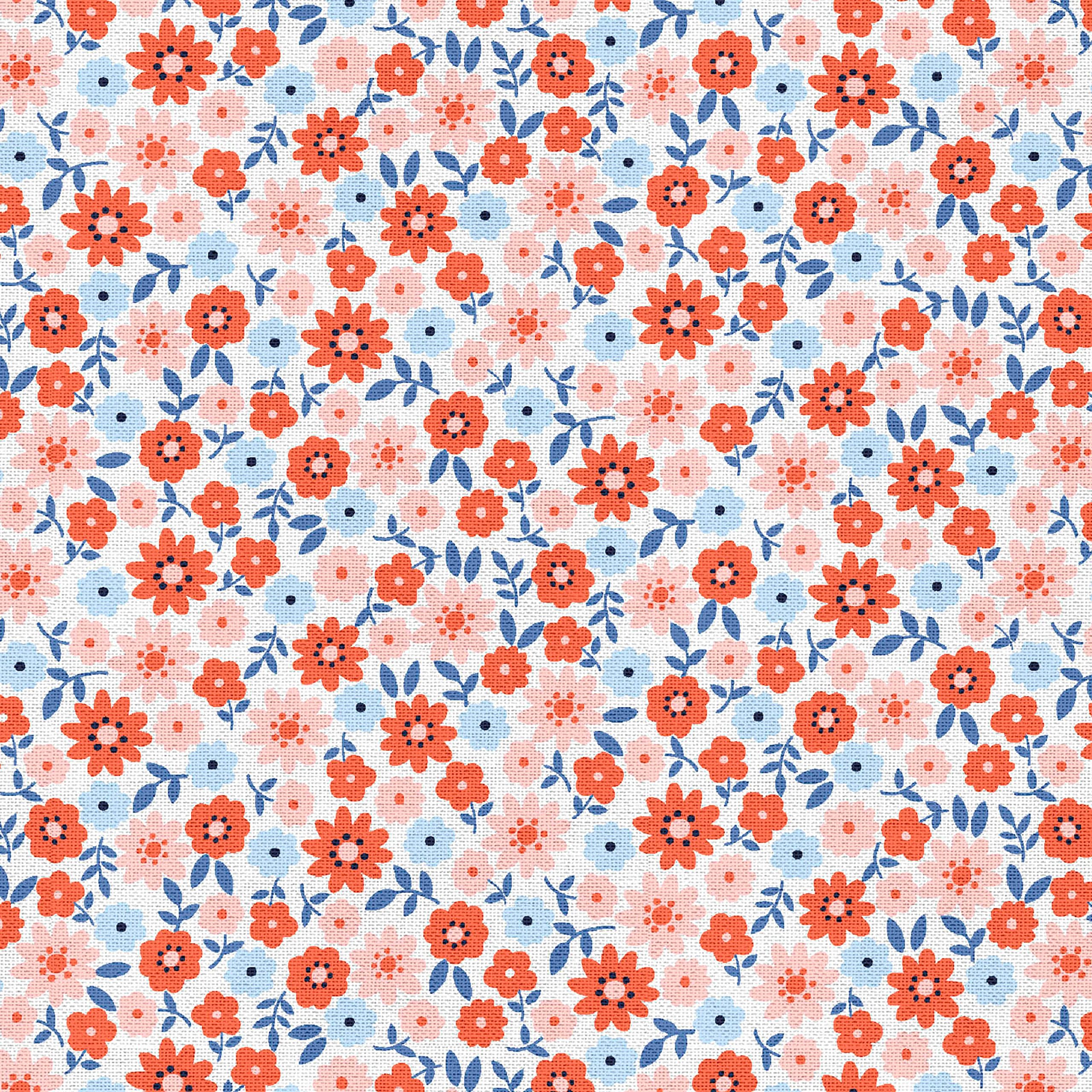 Fabric Editions White Carolina Floral Buds Cotton Fabric - Image 3
