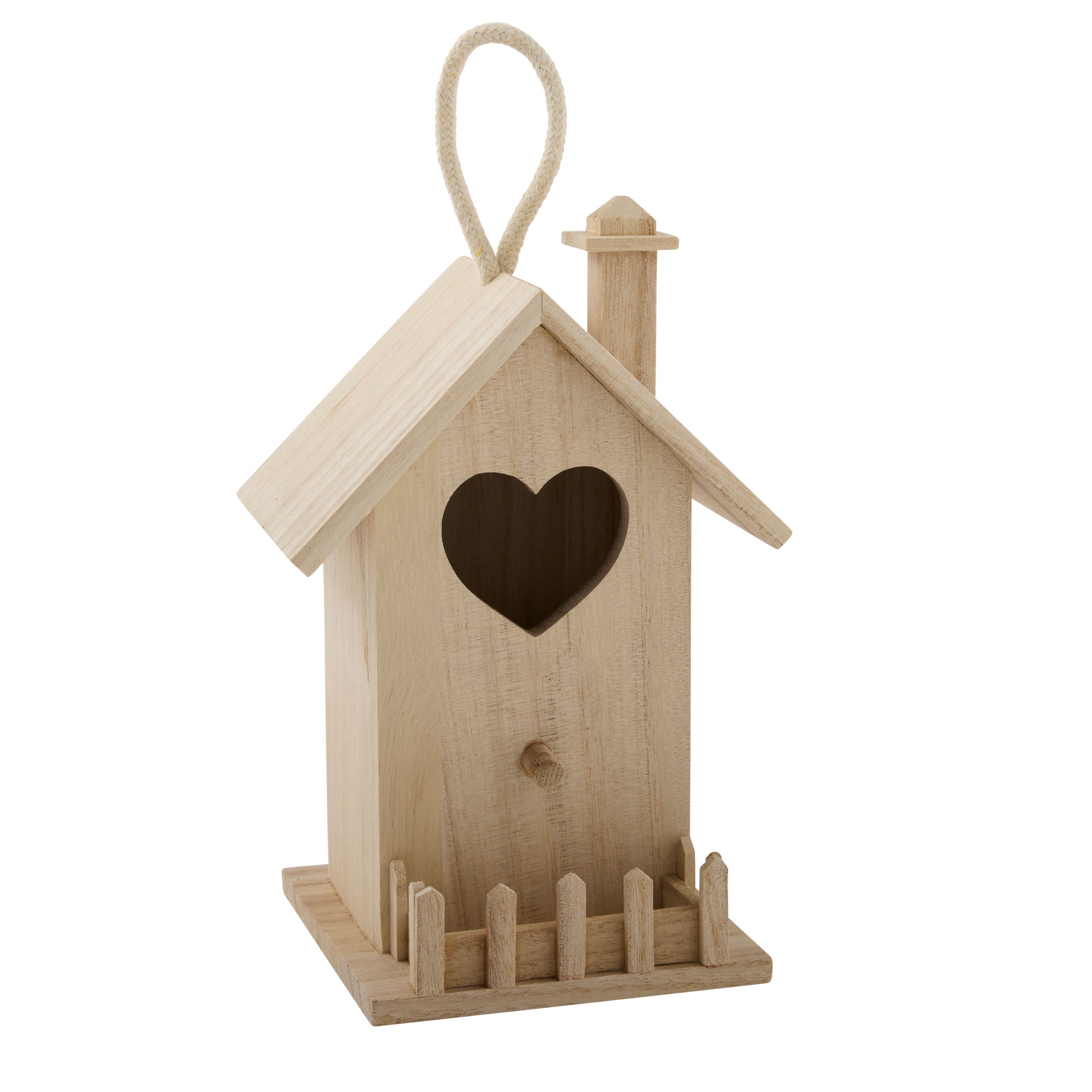 8" Heart & Fence Wood Birdhouse by Make Market® - Image 3