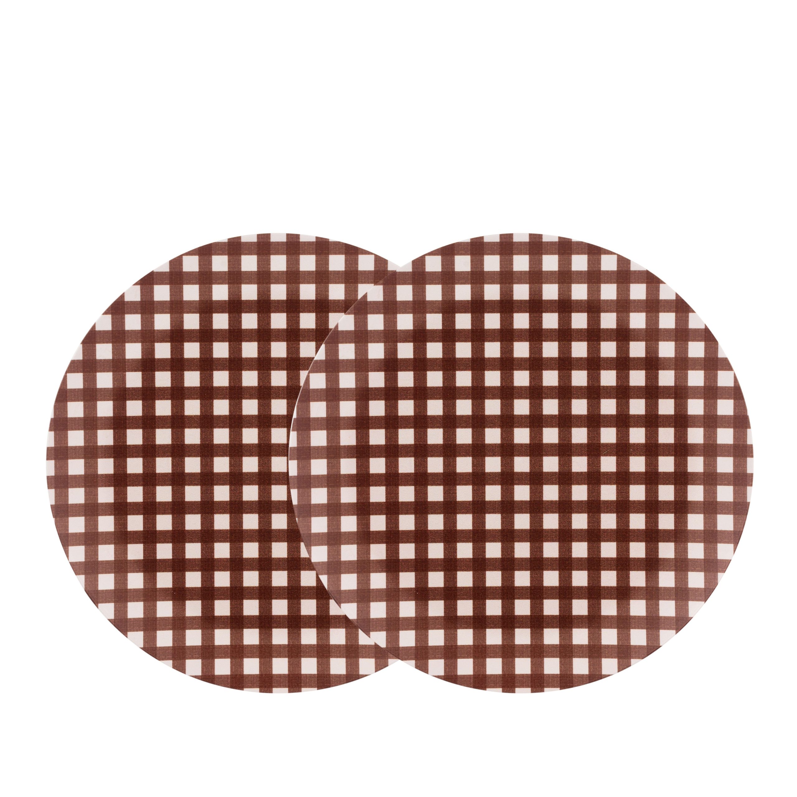 9" Thanksgiving Brown Plaid Plastic Dinner Plates, 10ct. by Celebrate It™ - Image 2