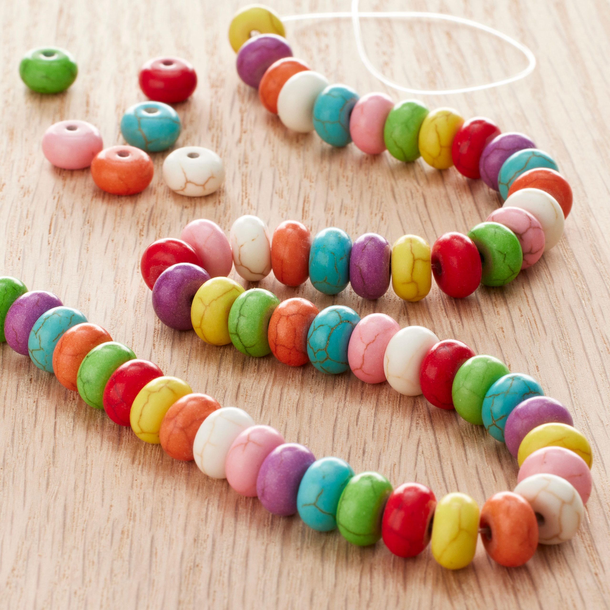 Colorful Howlite Rondel Beads, 8mm by Bead Landing™ - Image 2