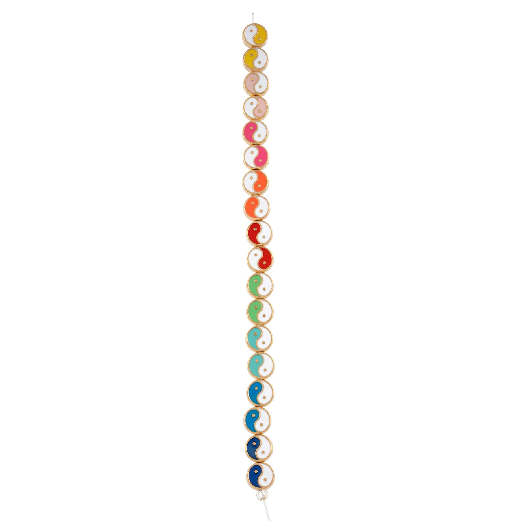 Gold & Multicolor Yin & Yang Disc Beads, 9.5mm by Bead Landing™ - Image 3