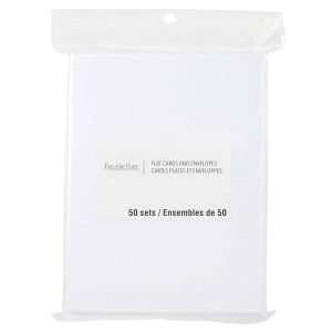 50 Sets of White Flat Cards & Envelopes by Recollections™, 5" x 7"