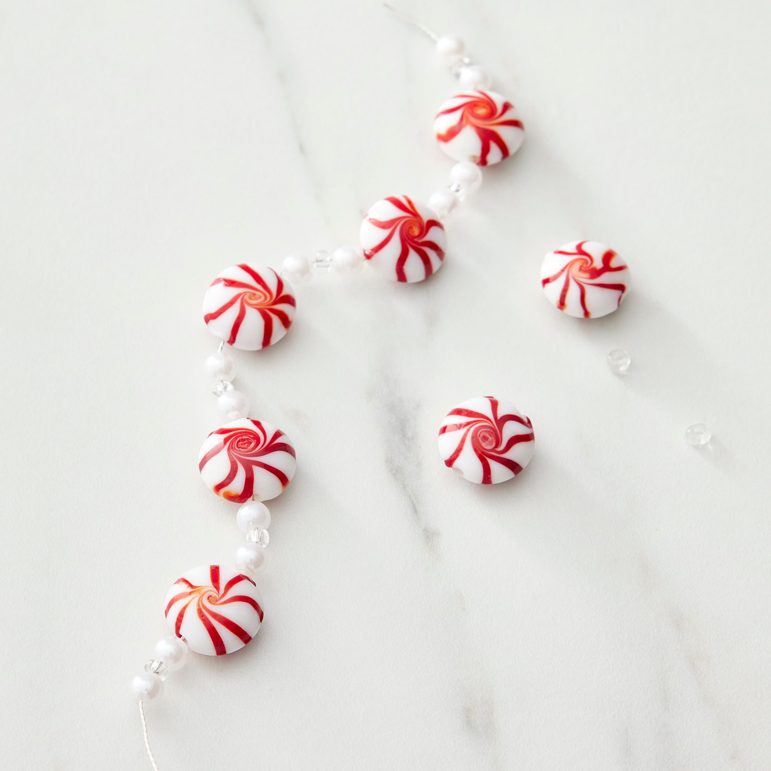 Candy Cane Glass Beads, 16mm by Bead Landing™ - Image 2