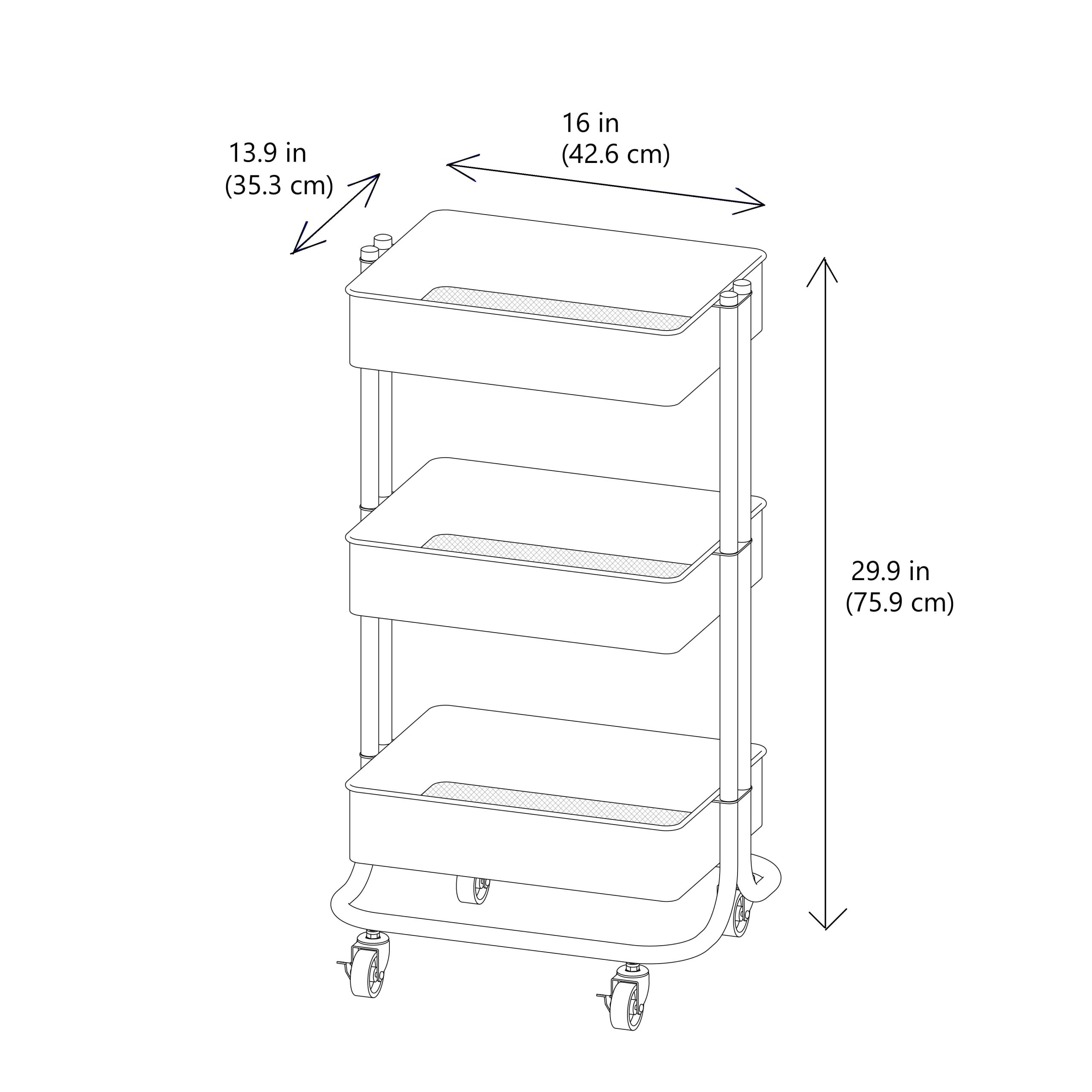Lexington 3-Tier Rolling Cart by Simply Tidy® - Image 3