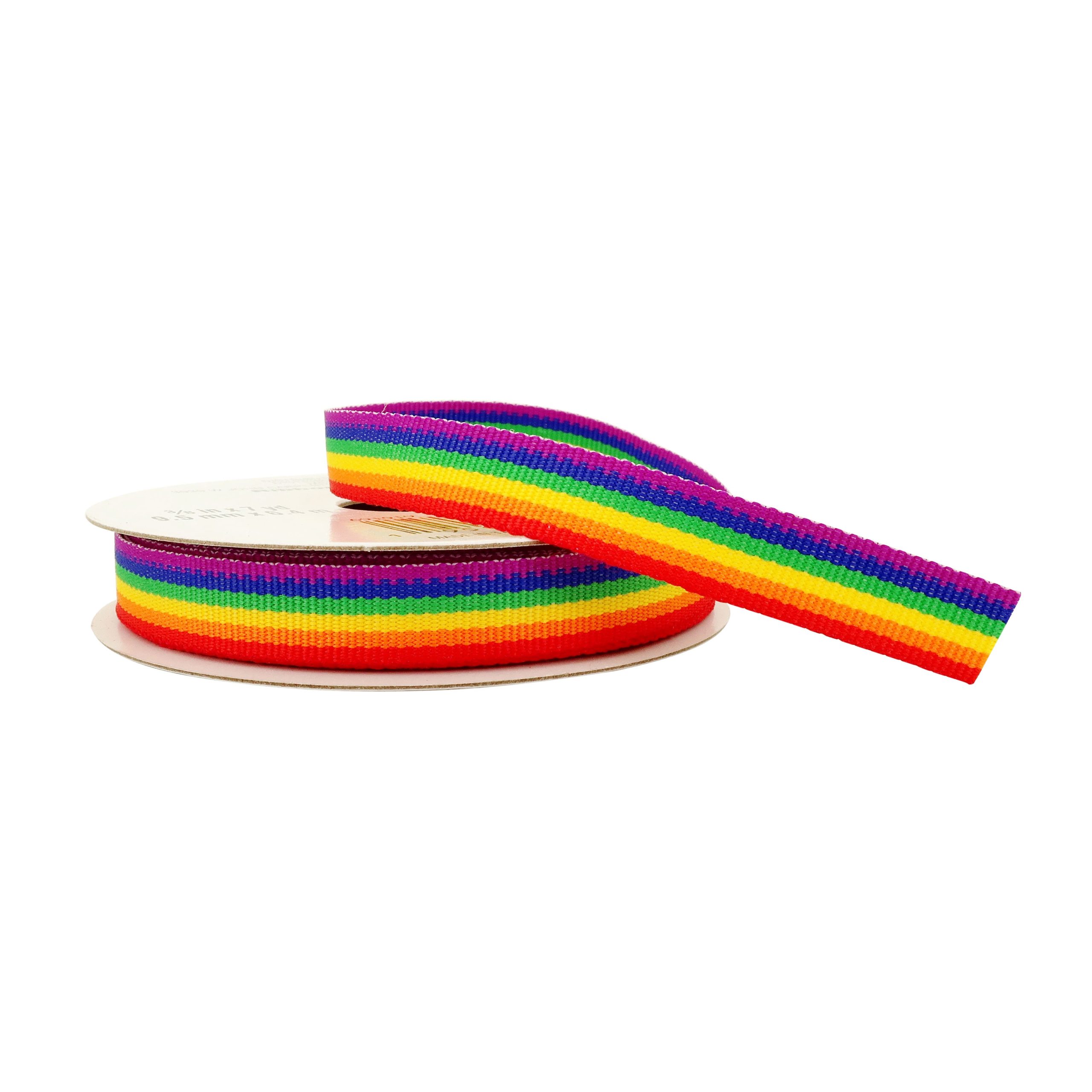 3/8" x 7yd. Grosgrain Rainbow Ribbon by Celebrate It™ - Image 3