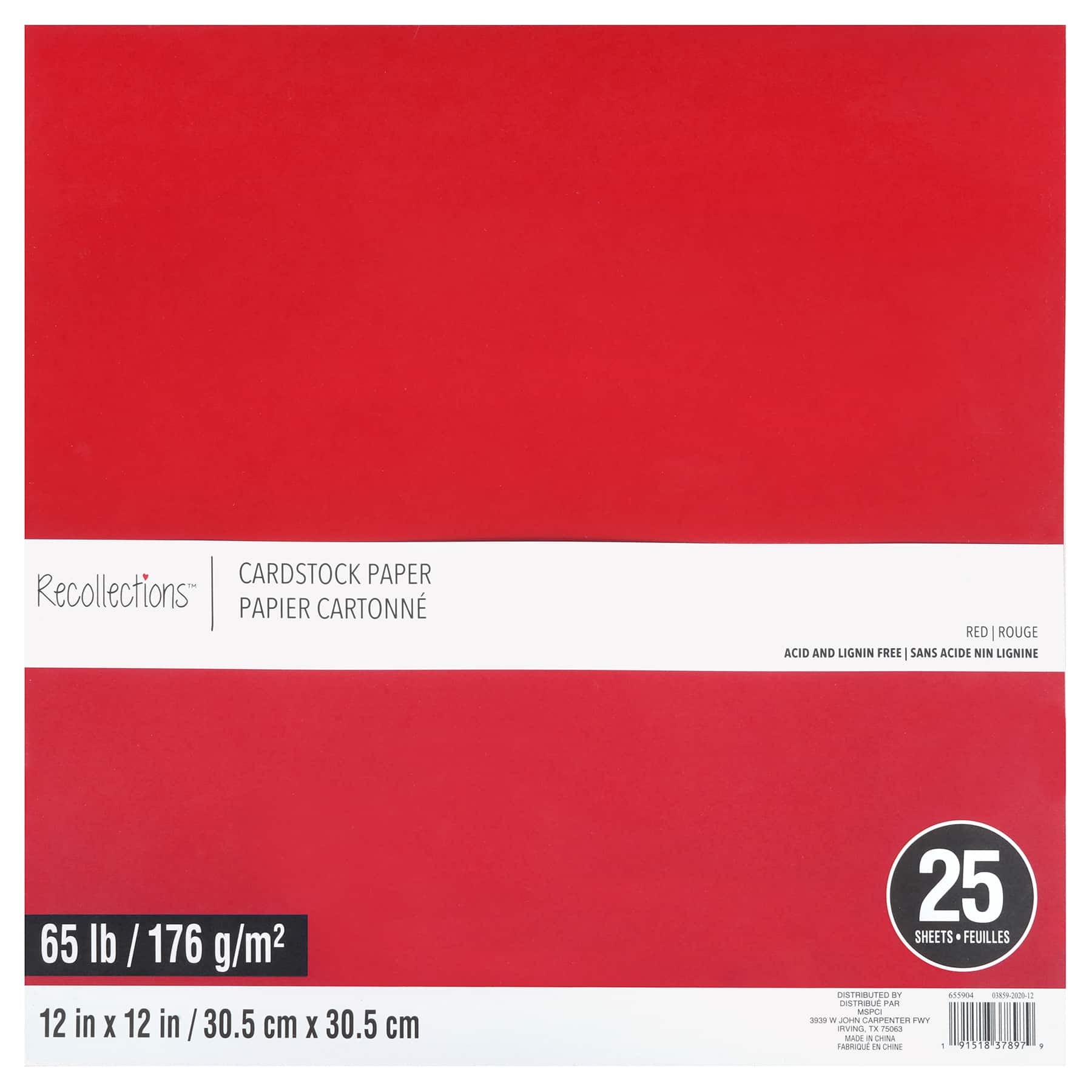 12" x 12" Cardstock Paper by Recollections™, 25 Sheets