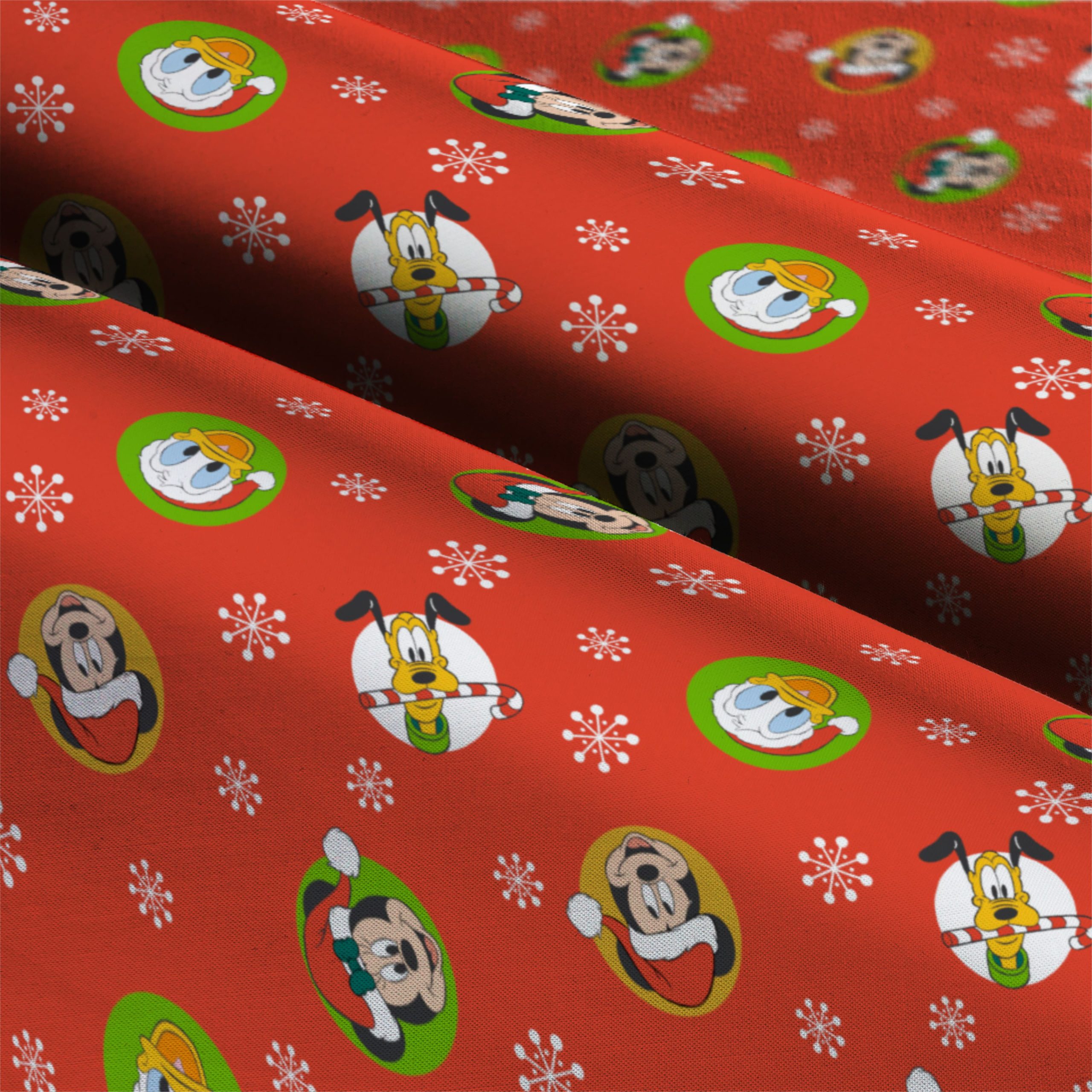 Disney® Mickey & Friends Red Christmas Cotton Fabric - Image 3