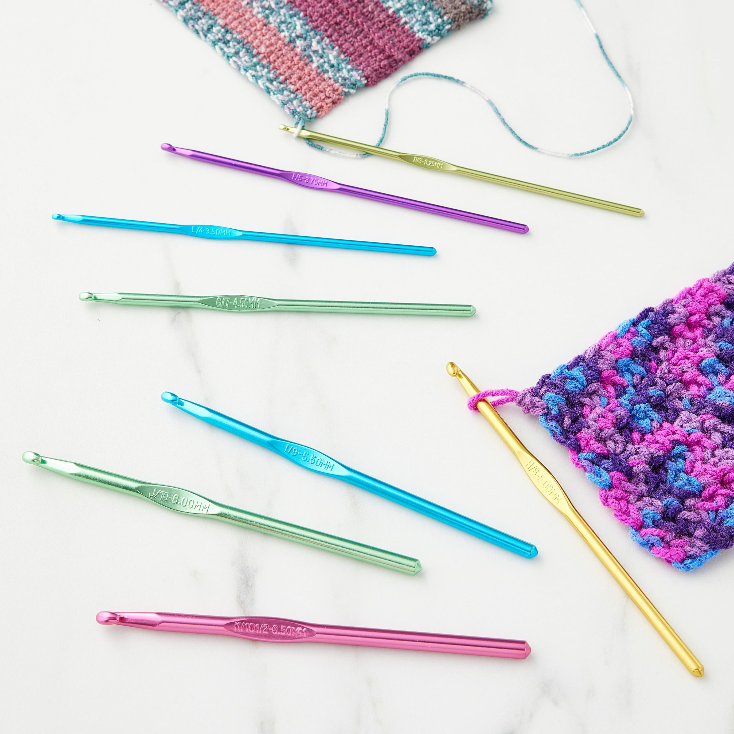 Anodized Aluminum Crochet Hook Set by Loops & Threads®, D-K - Image 2