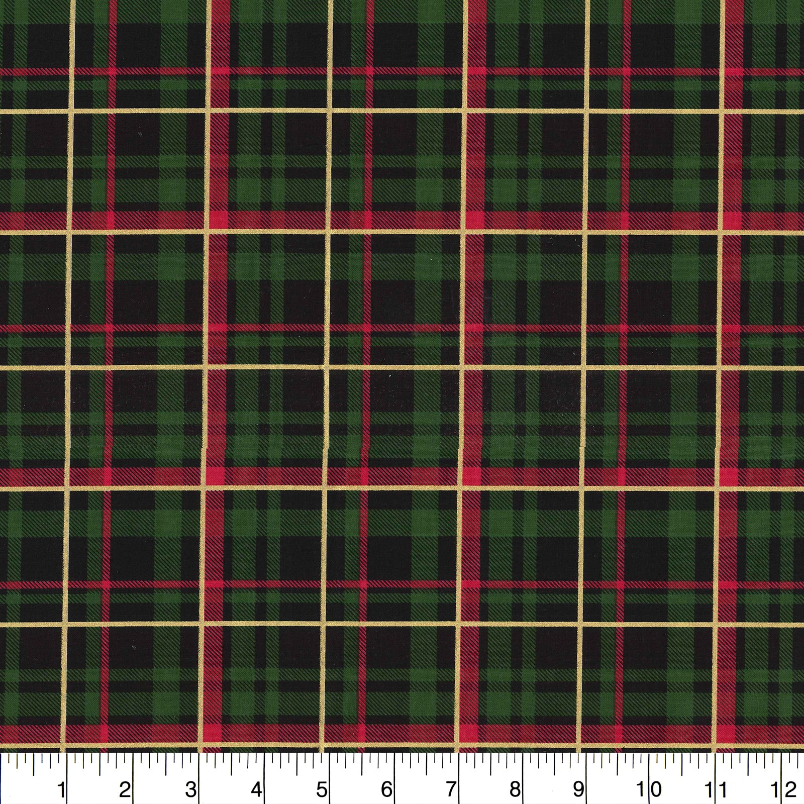 Fabric Traditions Christmas Green Glitter Cotton Fabric - Image 3