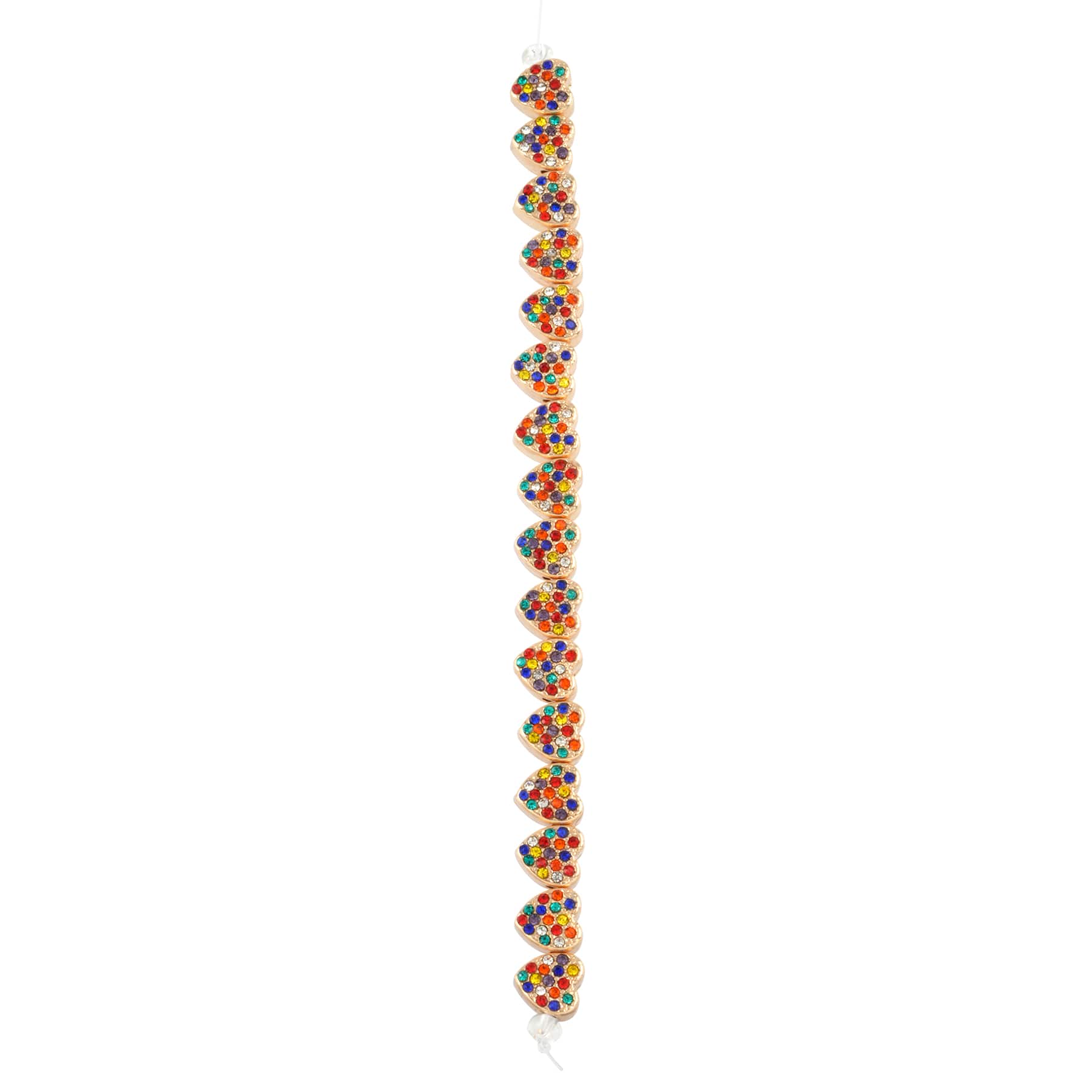 Multicolor Studded Heart Beads, 8mm by Bead Landing™ - Image 3