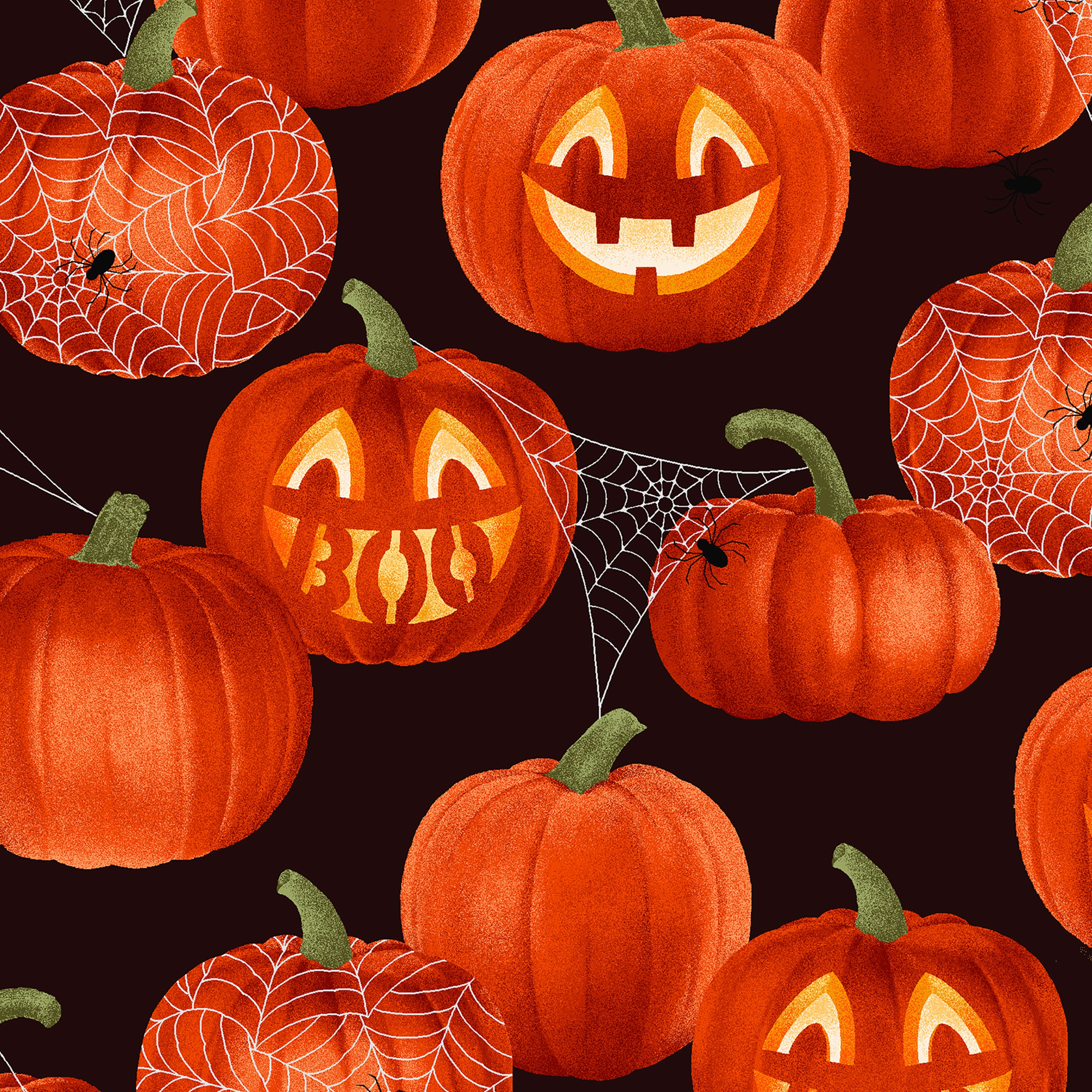 Fabric Traditions Glitter Jack O' Lantern Cotton Fabric