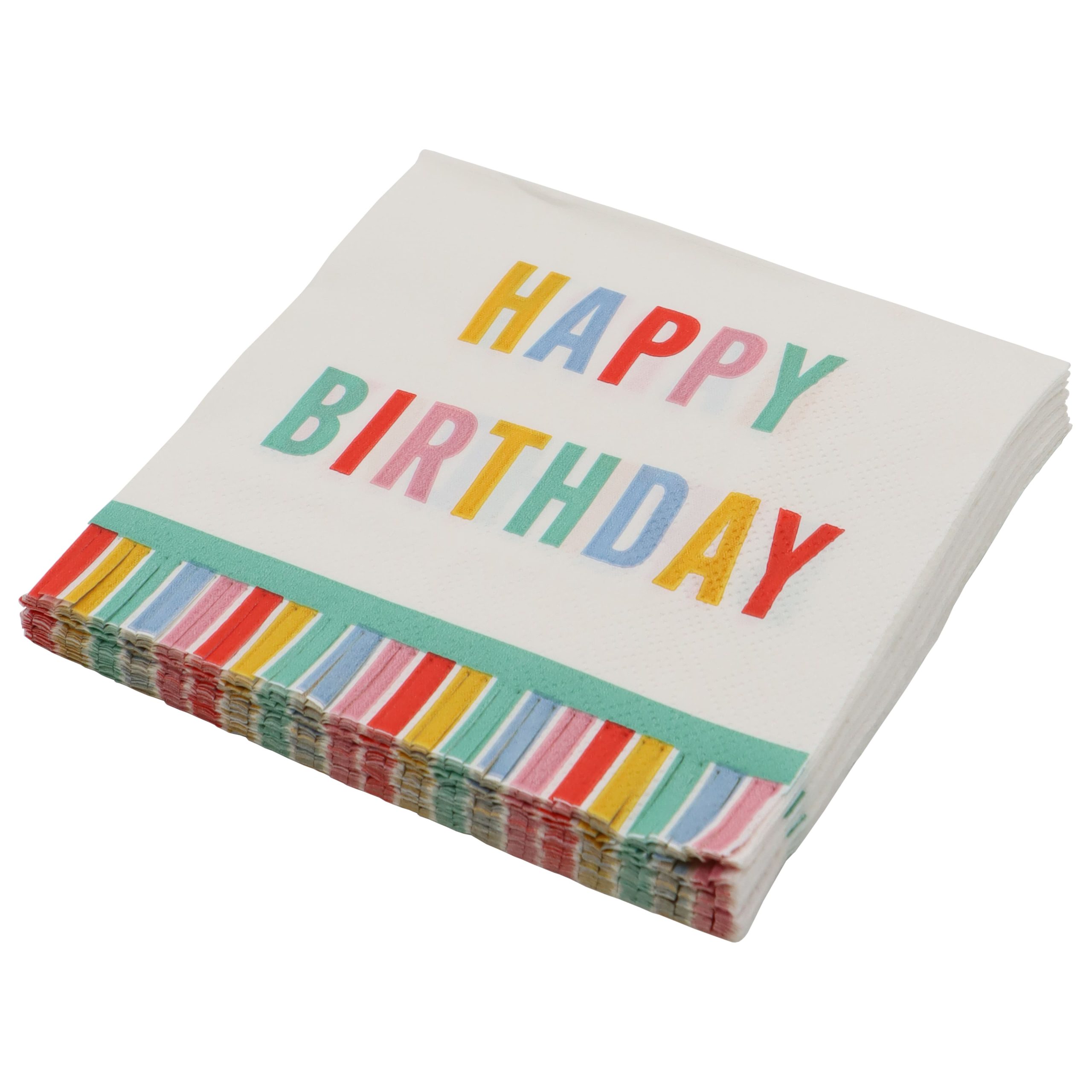Happy Birthday Stripes Beverage Napkins, 20ct. by Celebrate It™ - Image 2