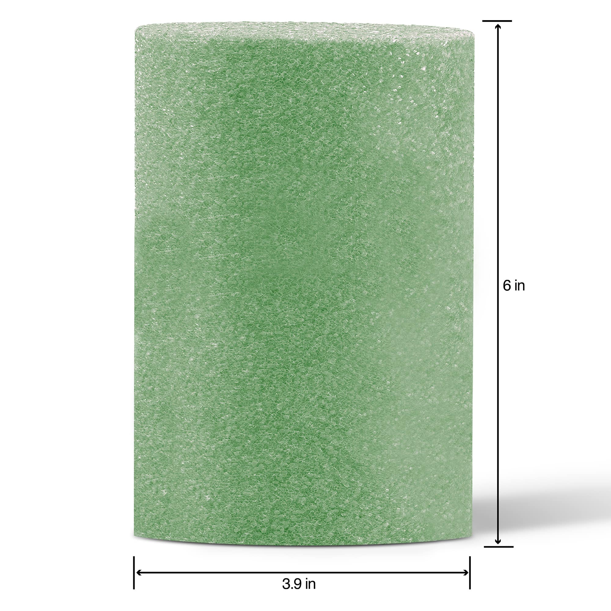 FloraCraft® FloraFōM 4" x 6" Green Foam Cylinder - Image 2