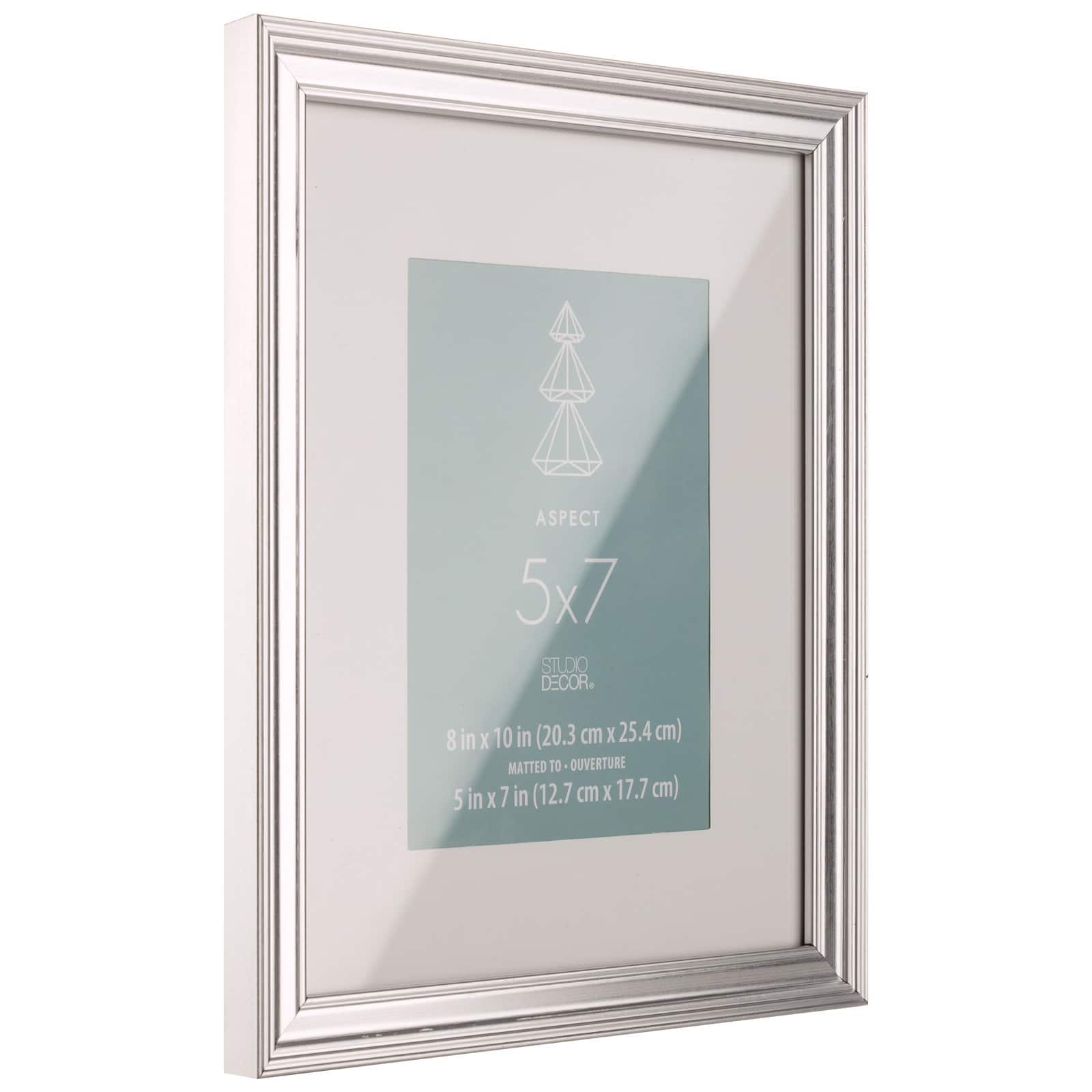 Aspect 5" x 7" Silver Narrow Frame with Mat by Studio Décor® - Image 3