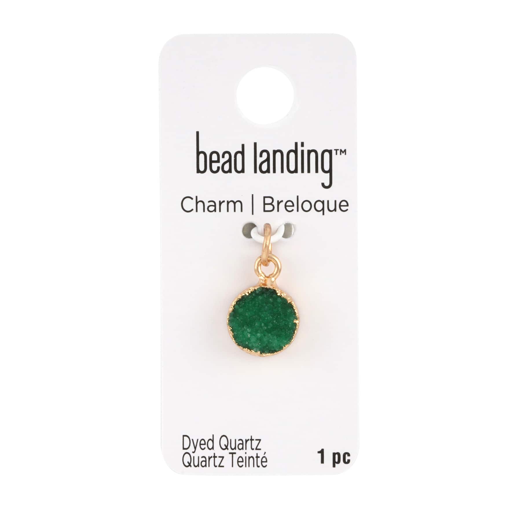 Round Green Dyed Quartz Charm by Bead Landing™ - Image 3
