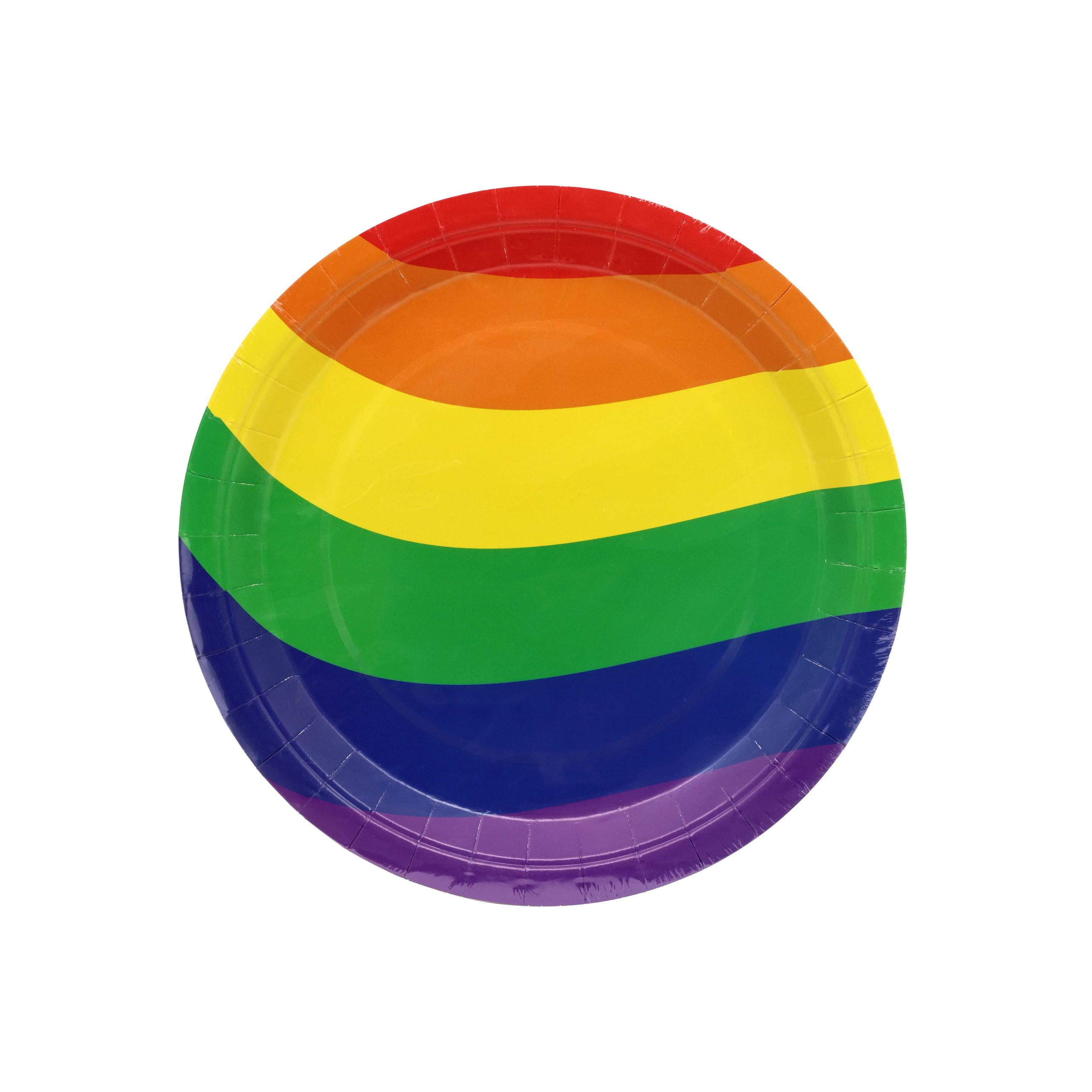 9" Pride Rainbow Stripes Round Paper Dinner Plates, 10ct. by Celebrate It™ - Image 4