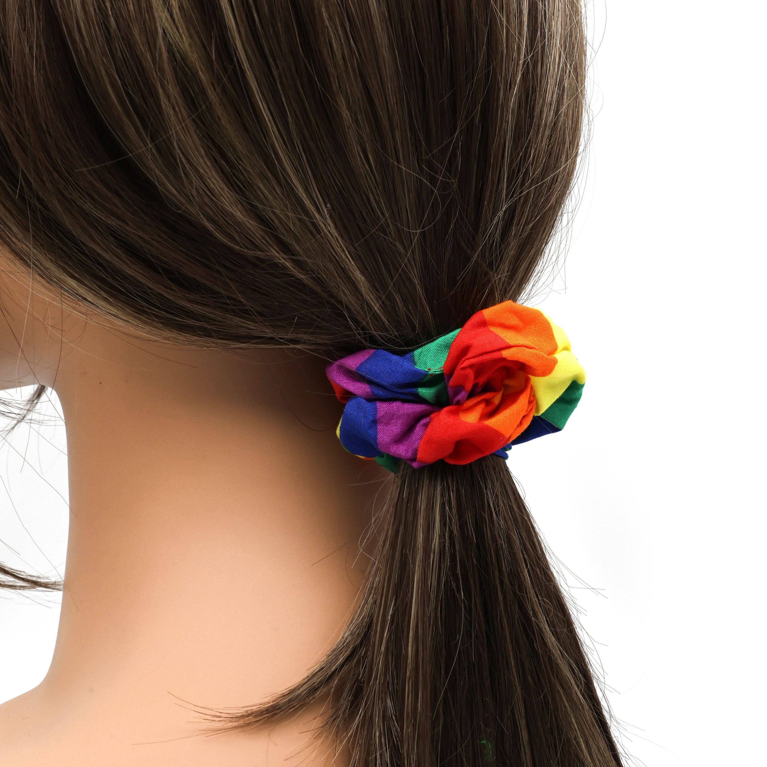 Pride Rainbow Stripes Hair Scrunchie by Celebrate It™ - Image 3