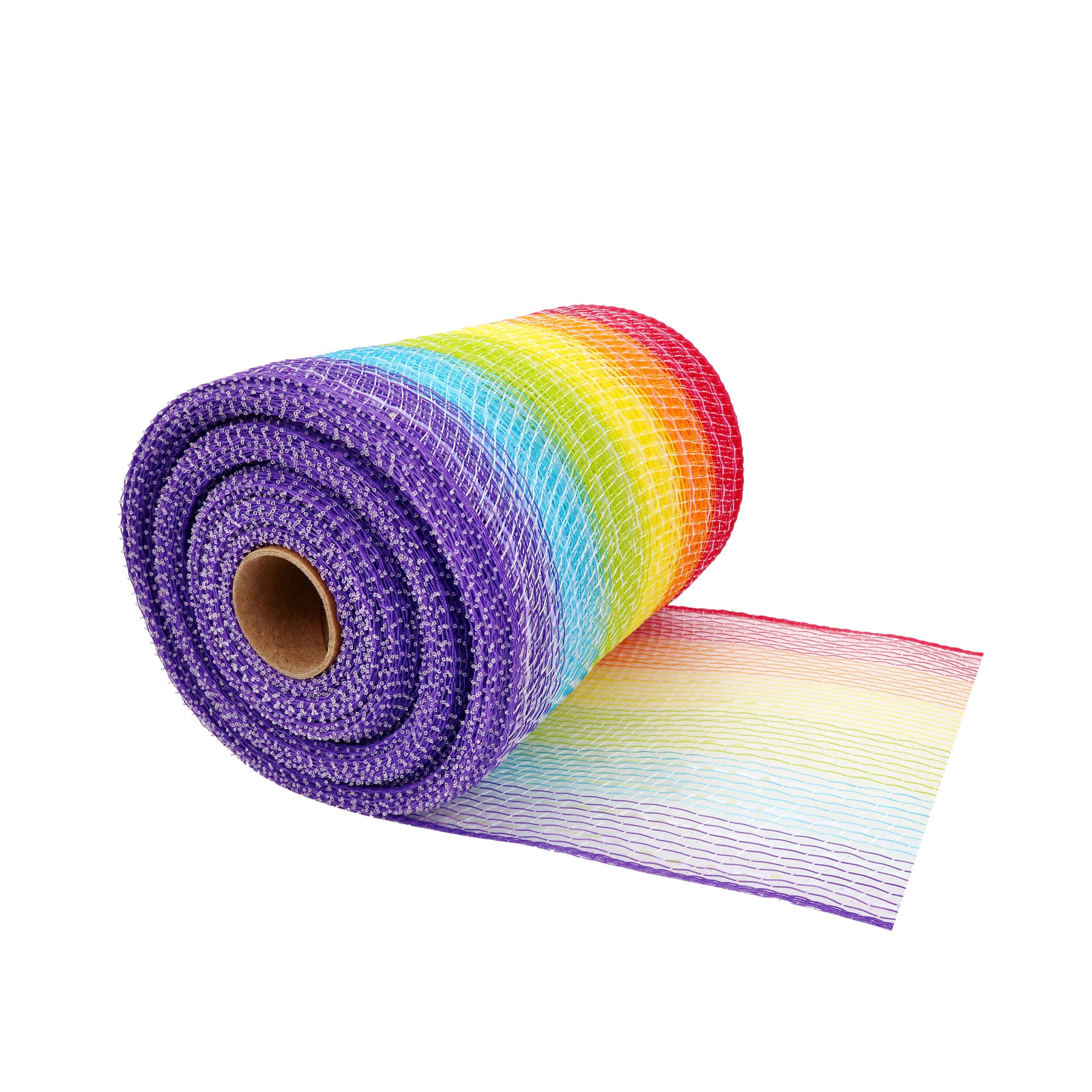 5.5" x 15yd. Rainbow Mesh Ribbon by Celebrate It® - Image 3