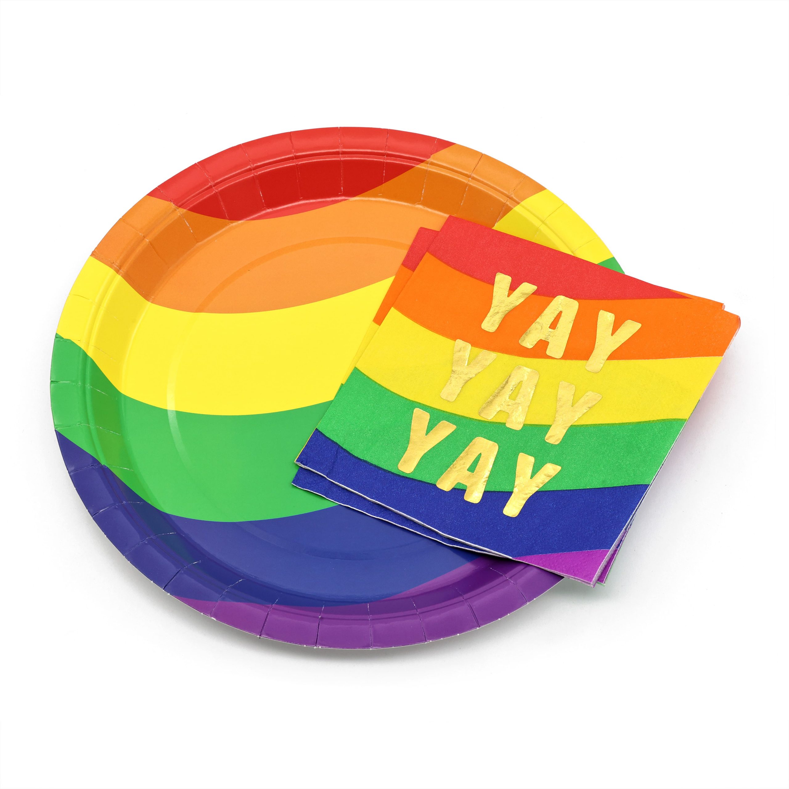 9" Pride Rainbow Stripes Round Paper Dinner Plates, 10ct. by Celebrate It™ - Image 3